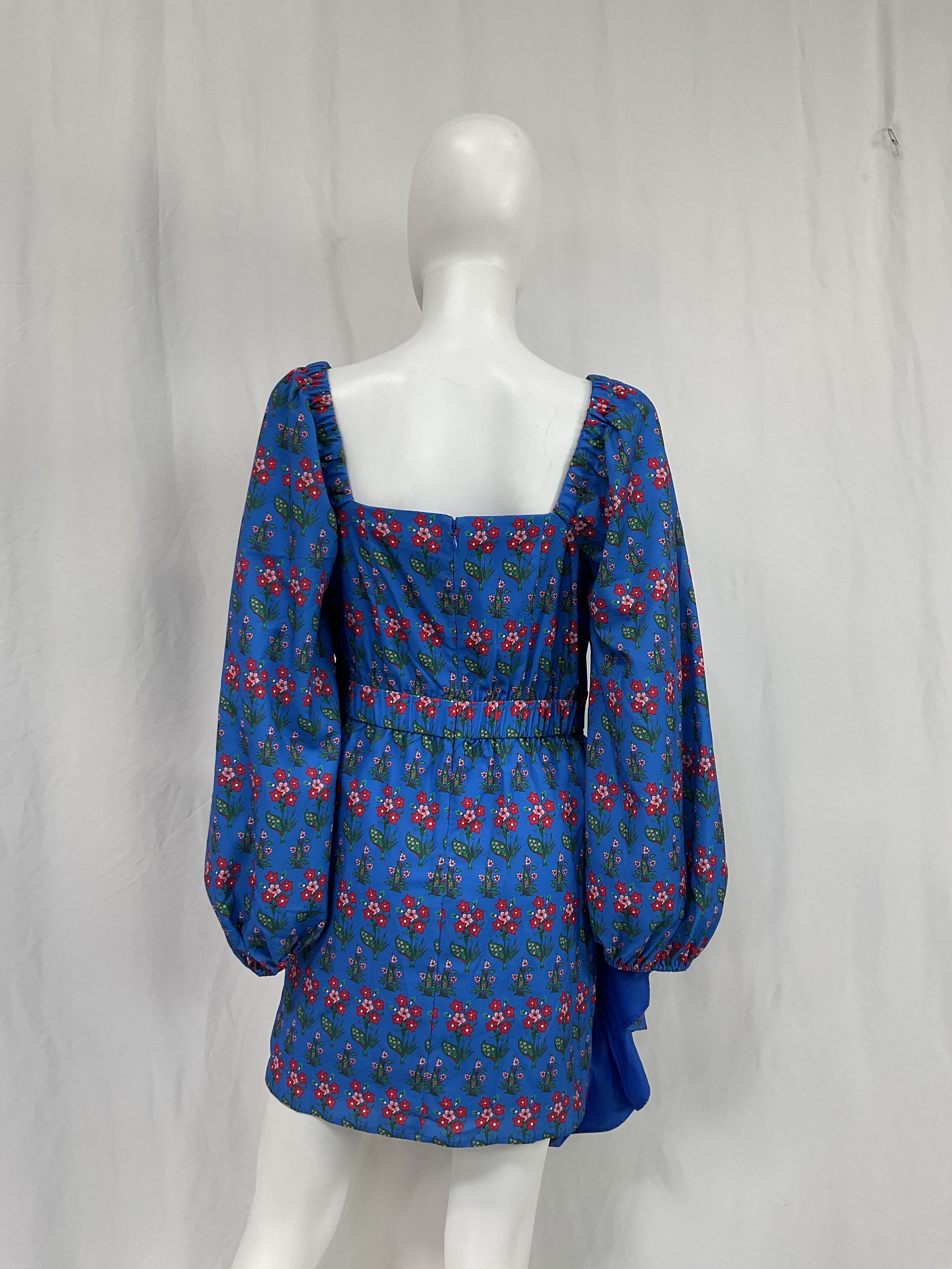 Mina Draped Floral-Print Crepe De Chine Mini Dress - Image 3