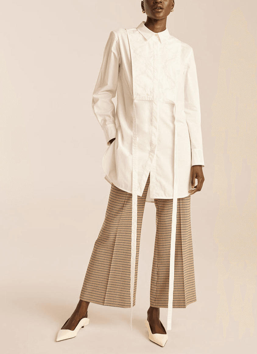 Long Sleeve Bib Blouse - Image 1