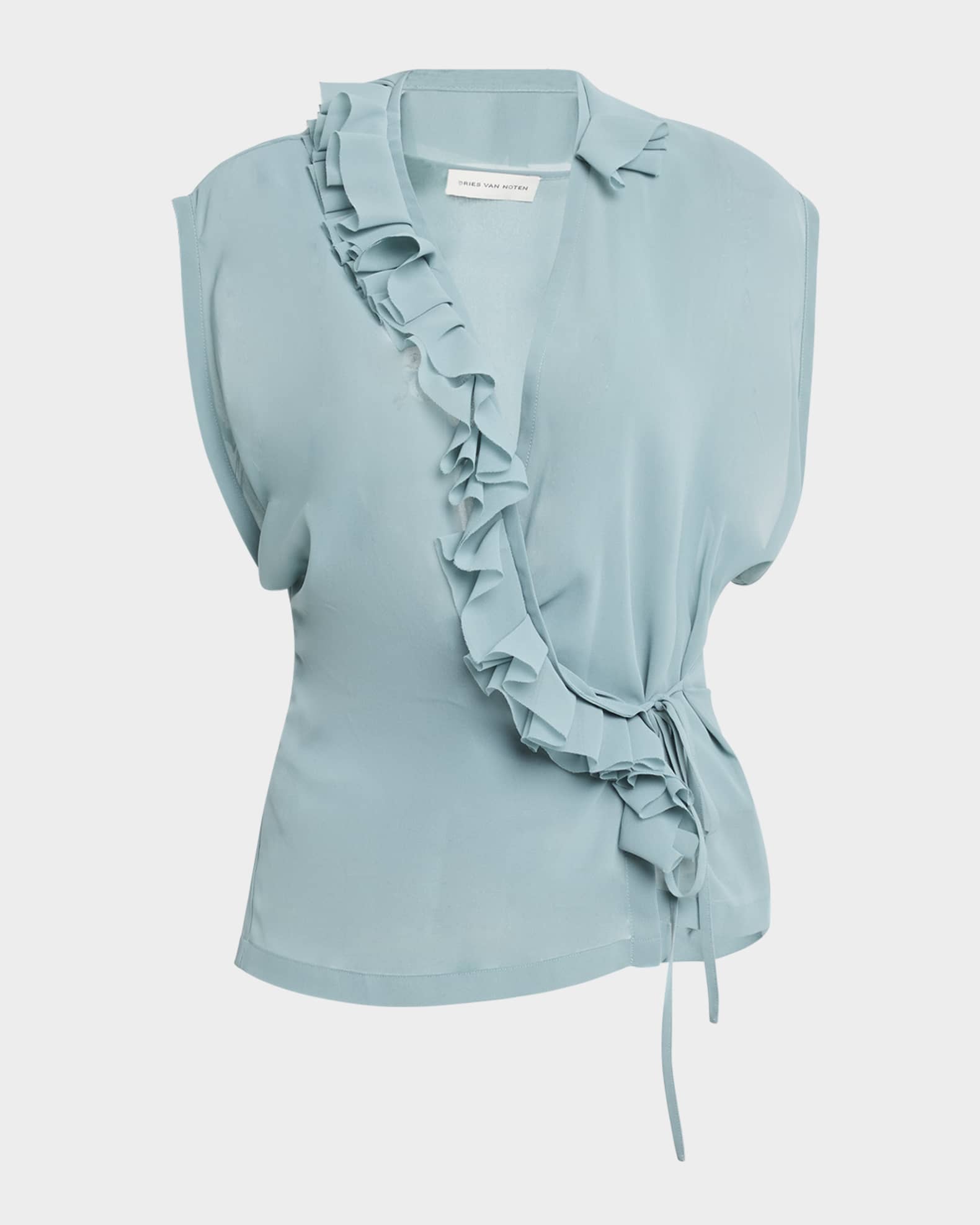 Clematis Ruffle Sleeveless Wrap Top - Image 1
