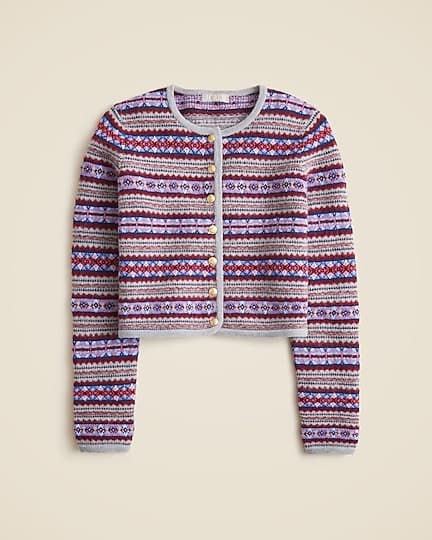 Fair Isle Lady Jacket In Boiled Wool Blend - Image 1