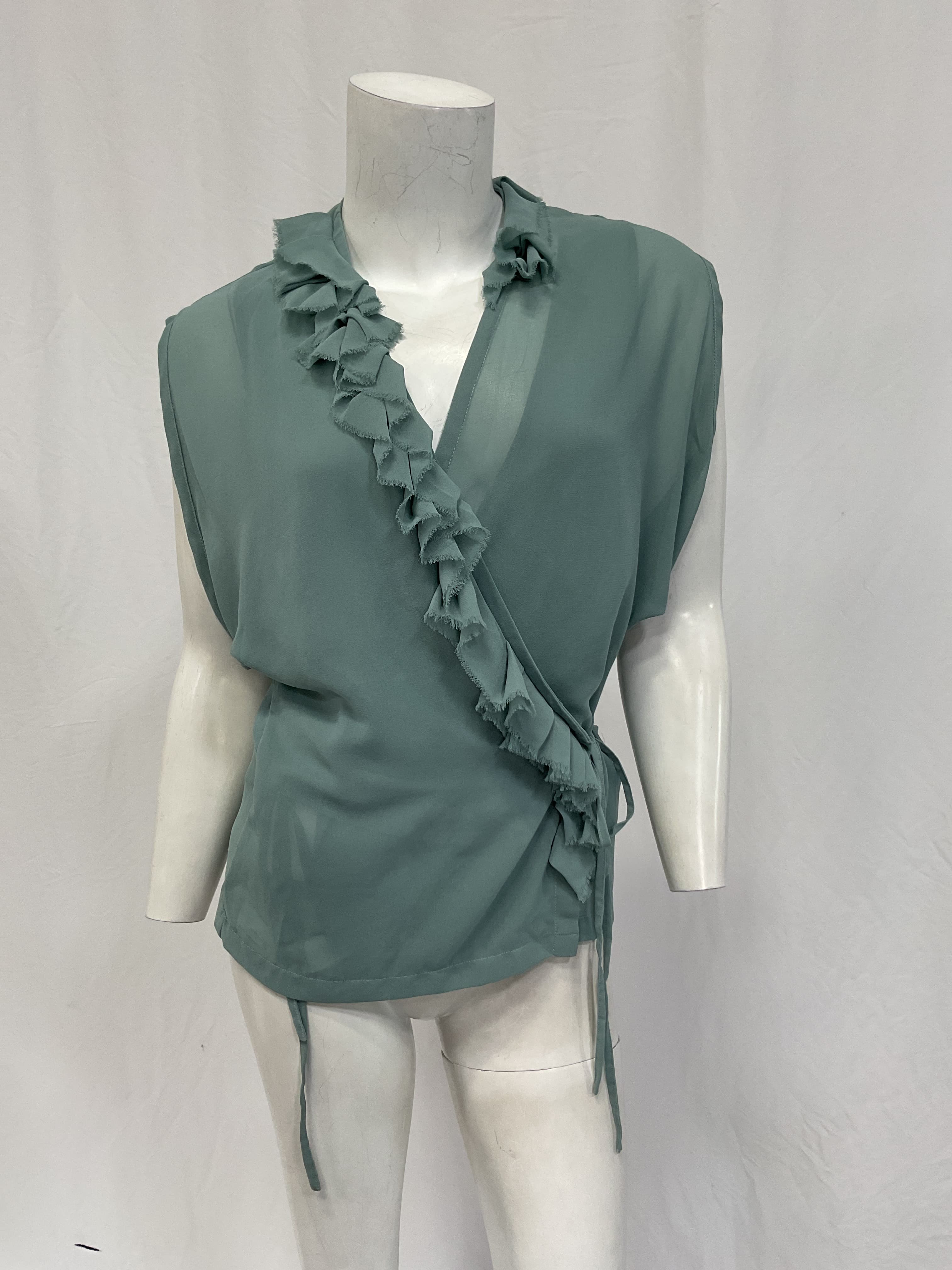 Clematis Ruffle Sleeveless Wrap Top - Image 3