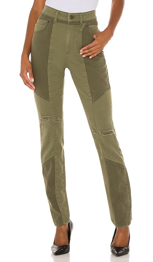 Taryn Pant In Olive Mix - Image 1