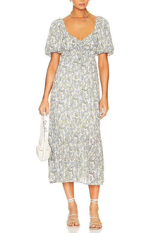 Juniper Midi Dress In Blue Floral - Image 1