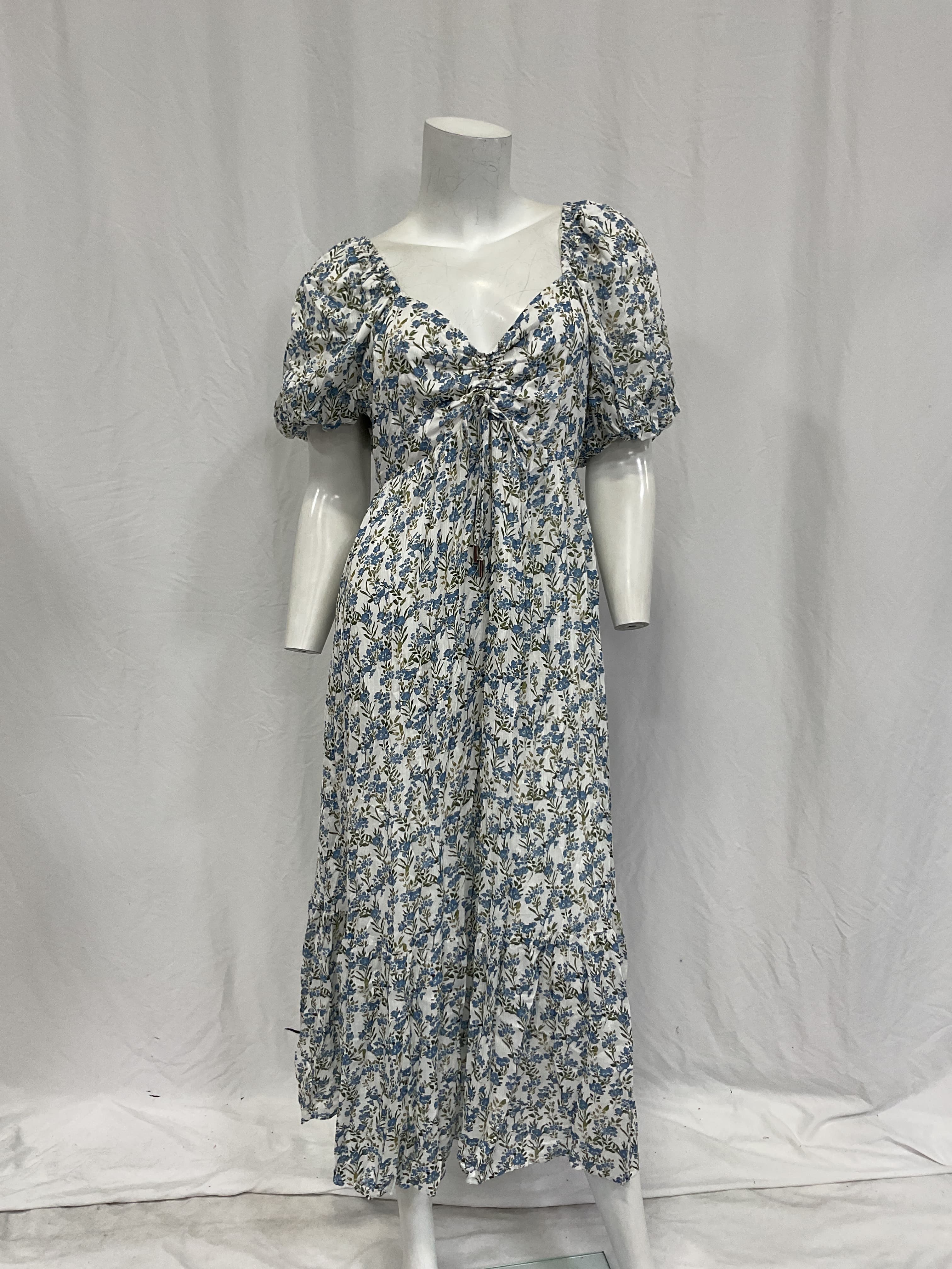 Juniper Midi Dress In Blue Floral - Image 3