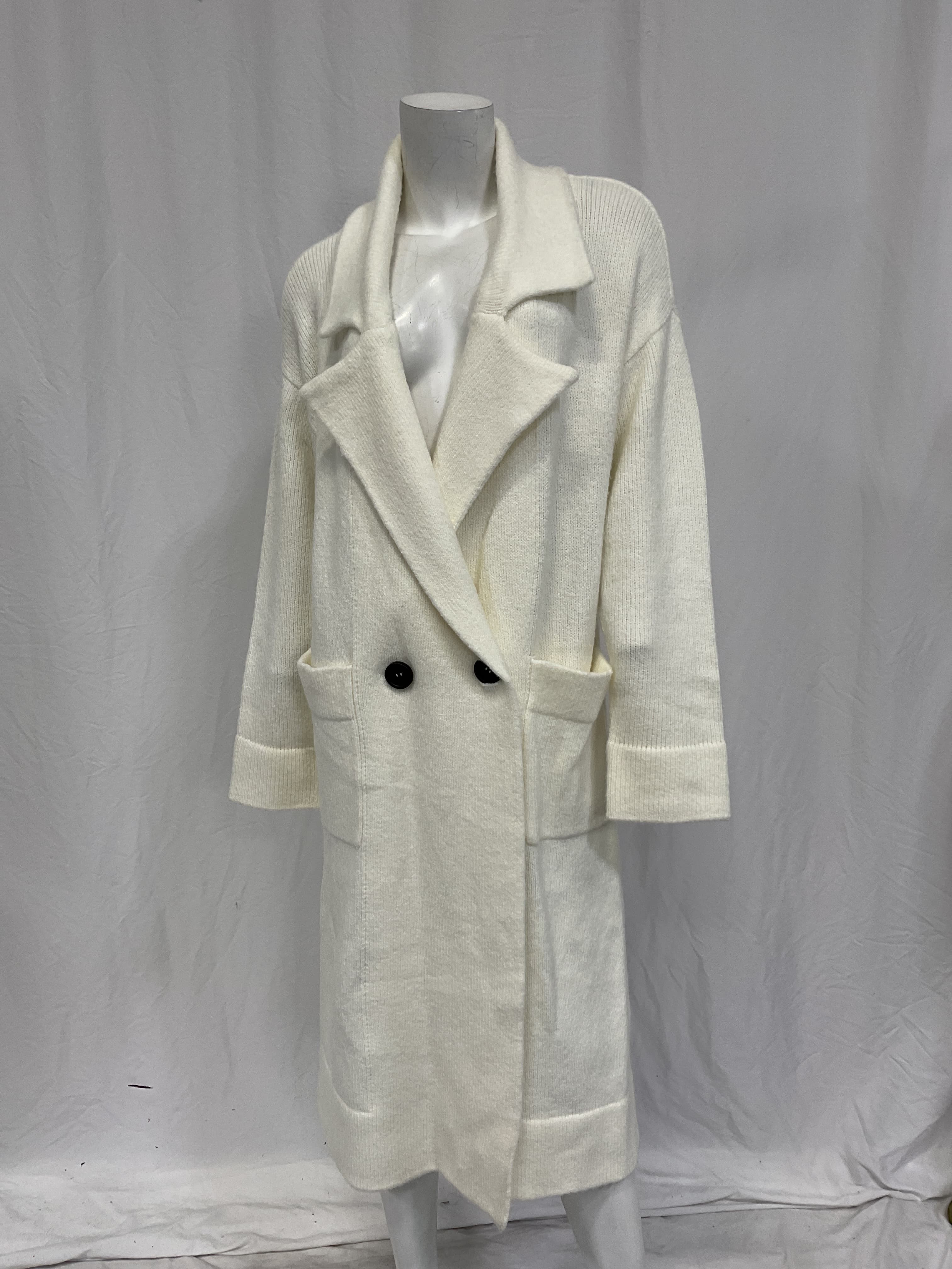 Melrose Sweater Jacket In Cream Knit - Image 2