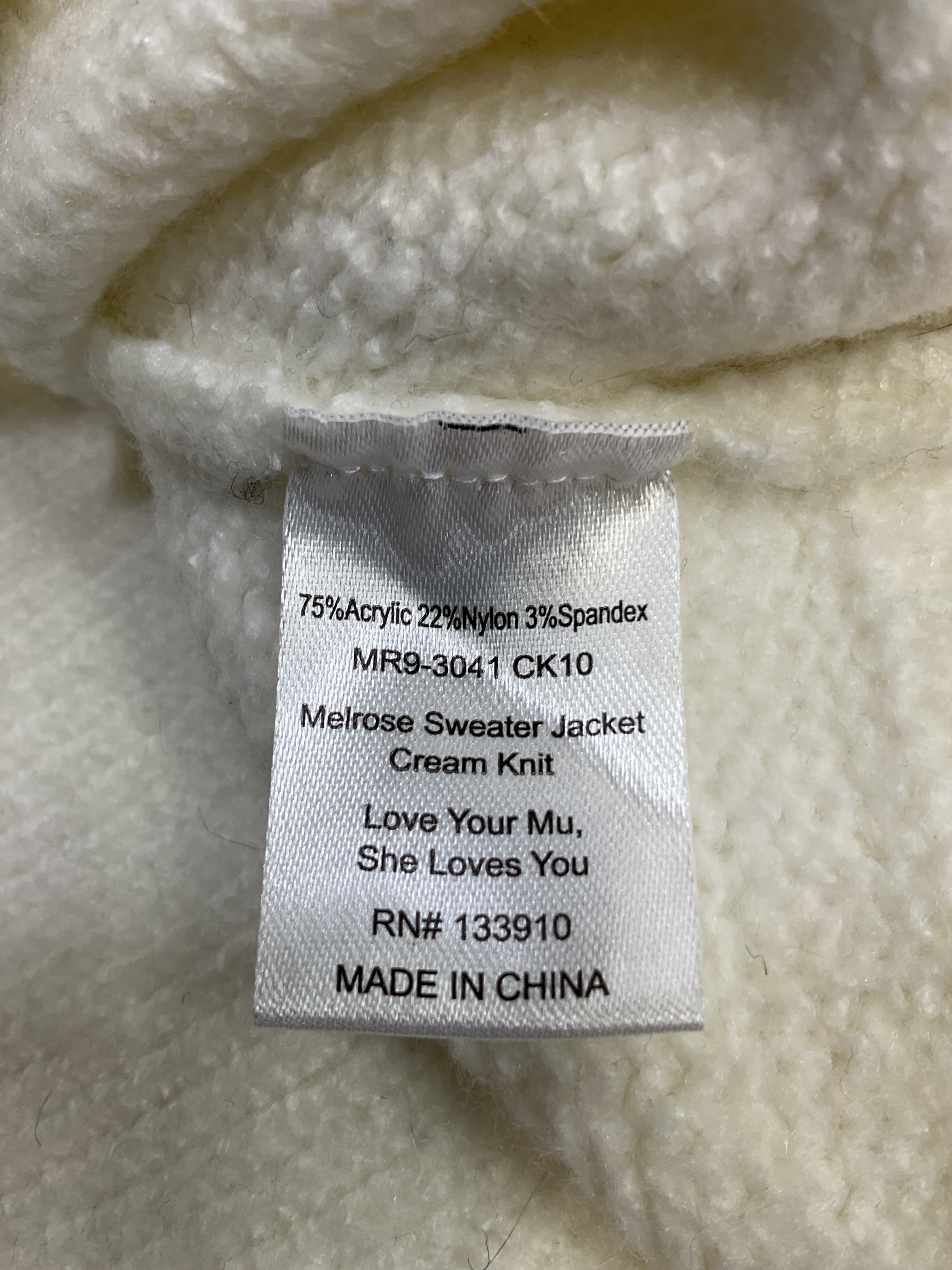 Melrose Sweater Jacket In Cream Knit - Image 3