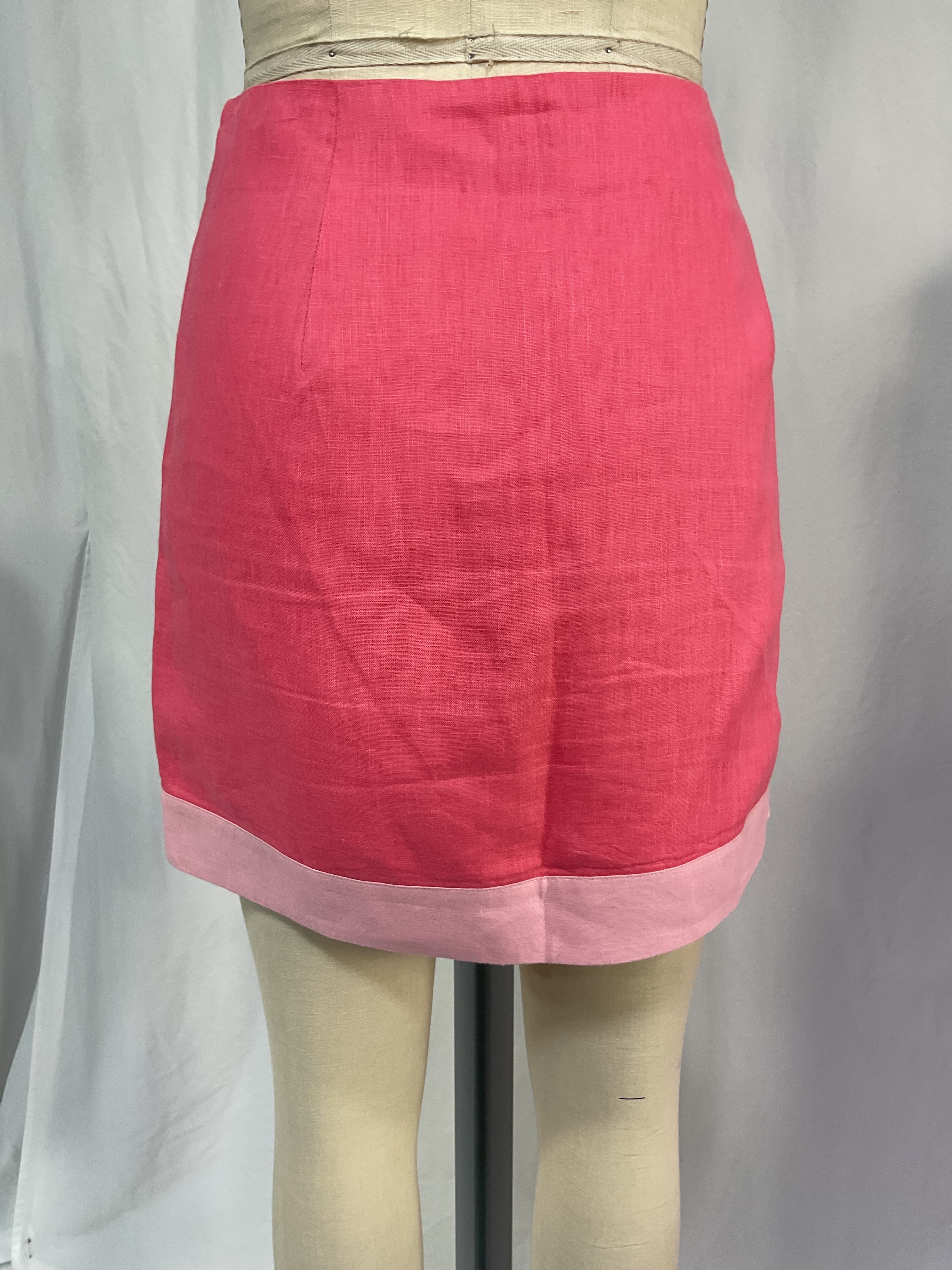 Leandro Two-Tone Linen Miniskirt - Image 3