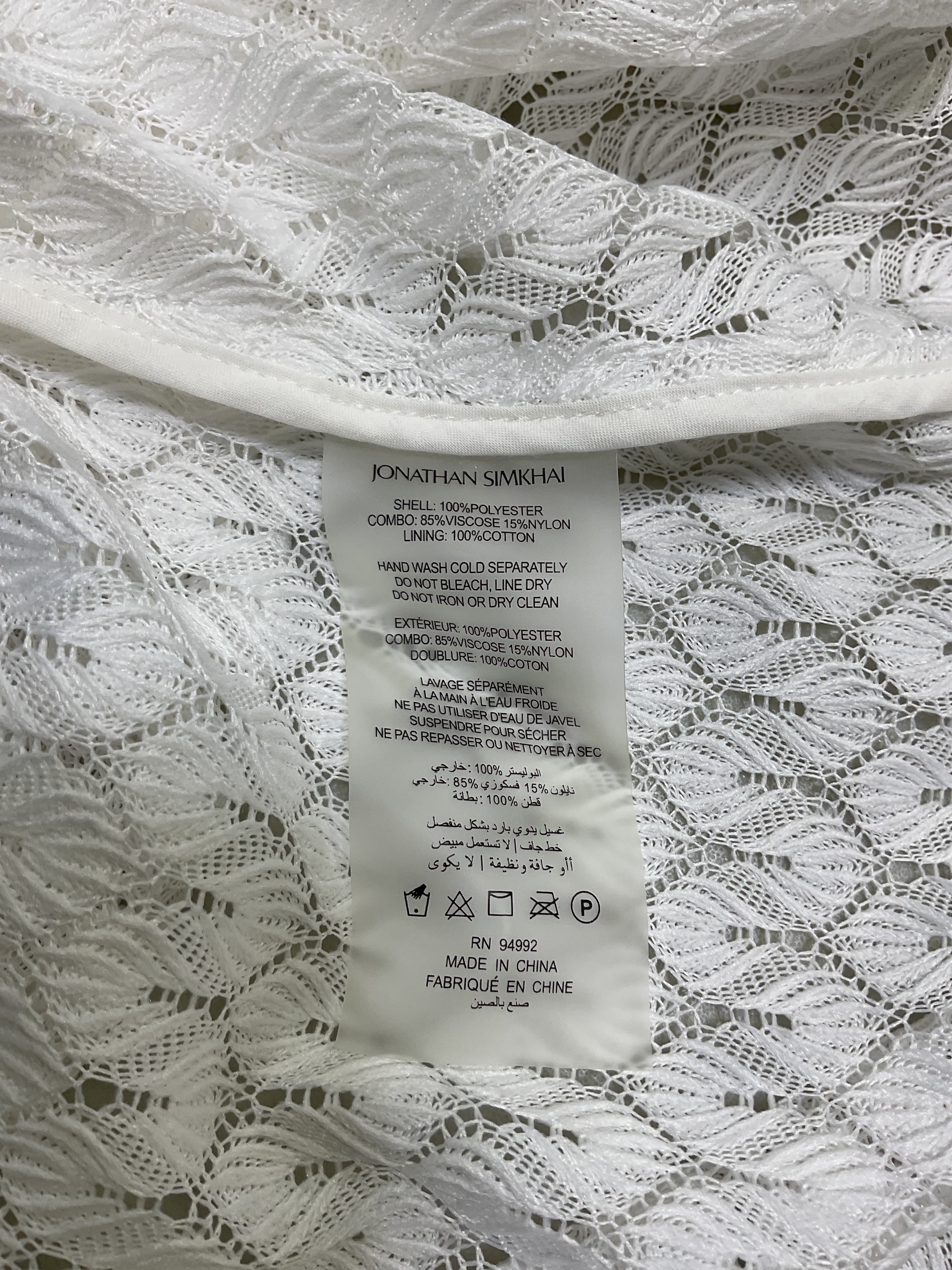 Tyler Crochet Lace Cover Up Collared Cardigan In White - Image 4