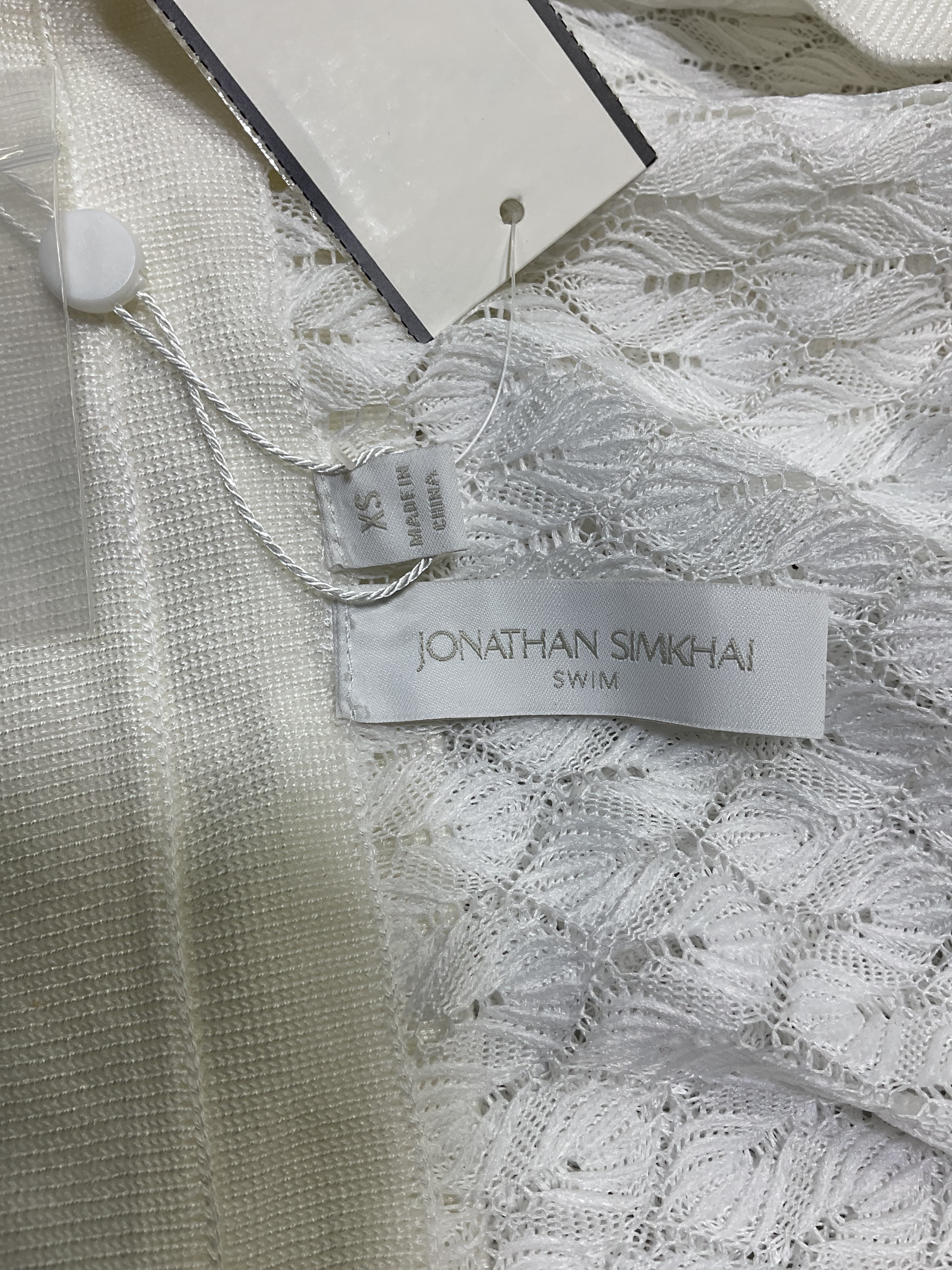 Tyler Crochet Lace Cover Up Collared Cardigan In White - Image 3