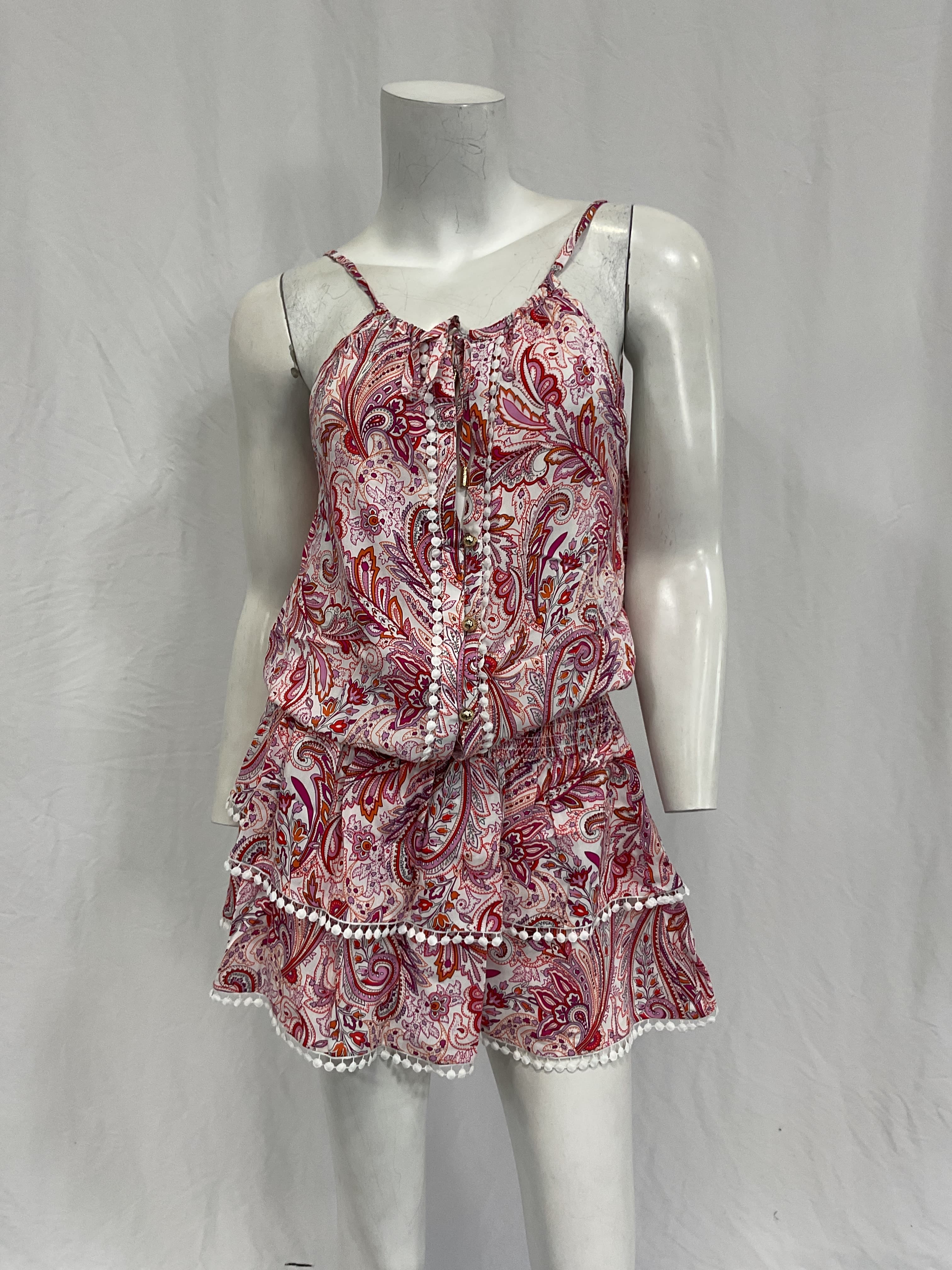 Rosa Picot-Trimmed Paisley-Print Voile Mini Dress - Image 3