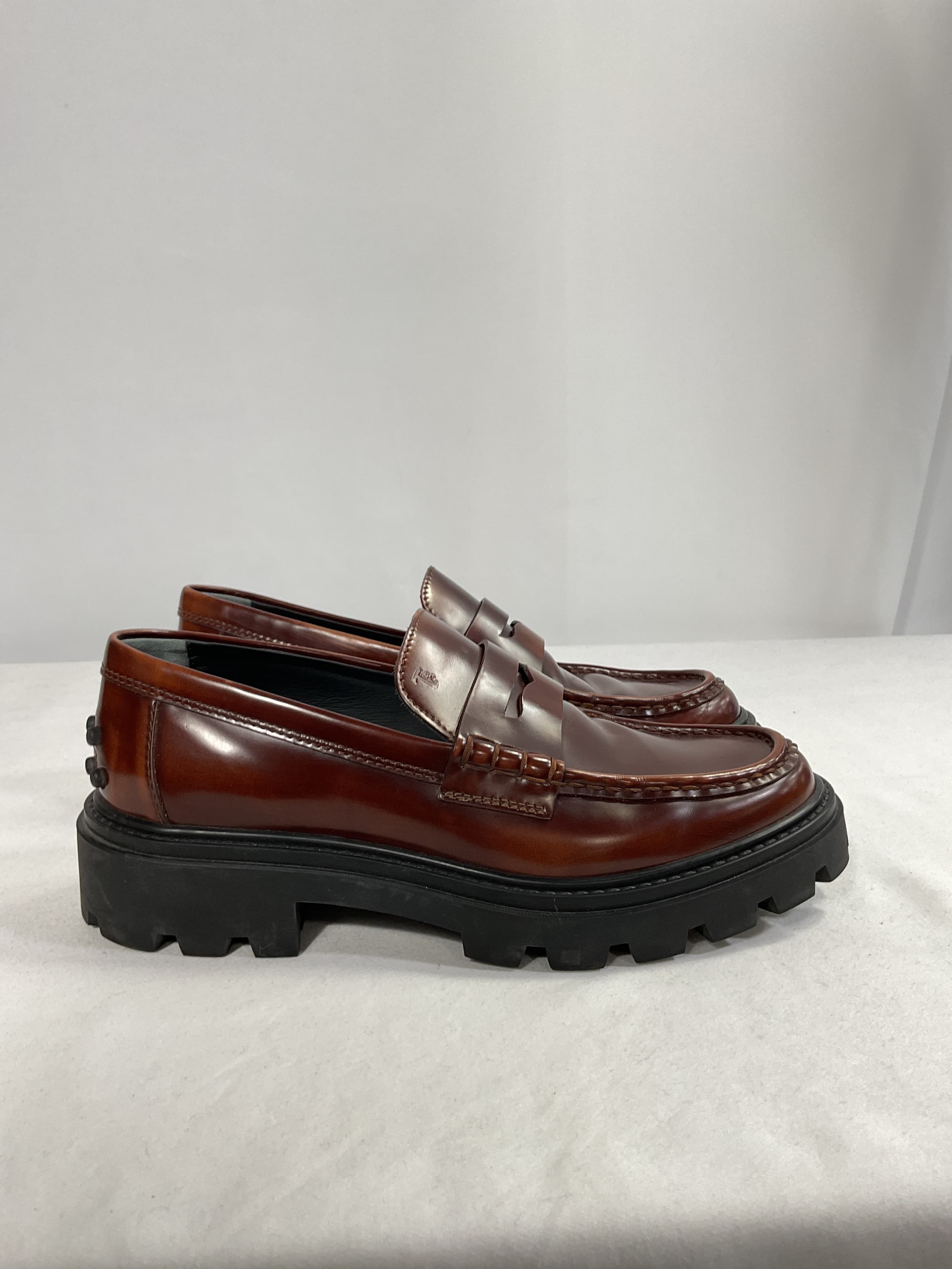 Gomma Pesante Leather Lug-Sole Penny Loafers - Image 4