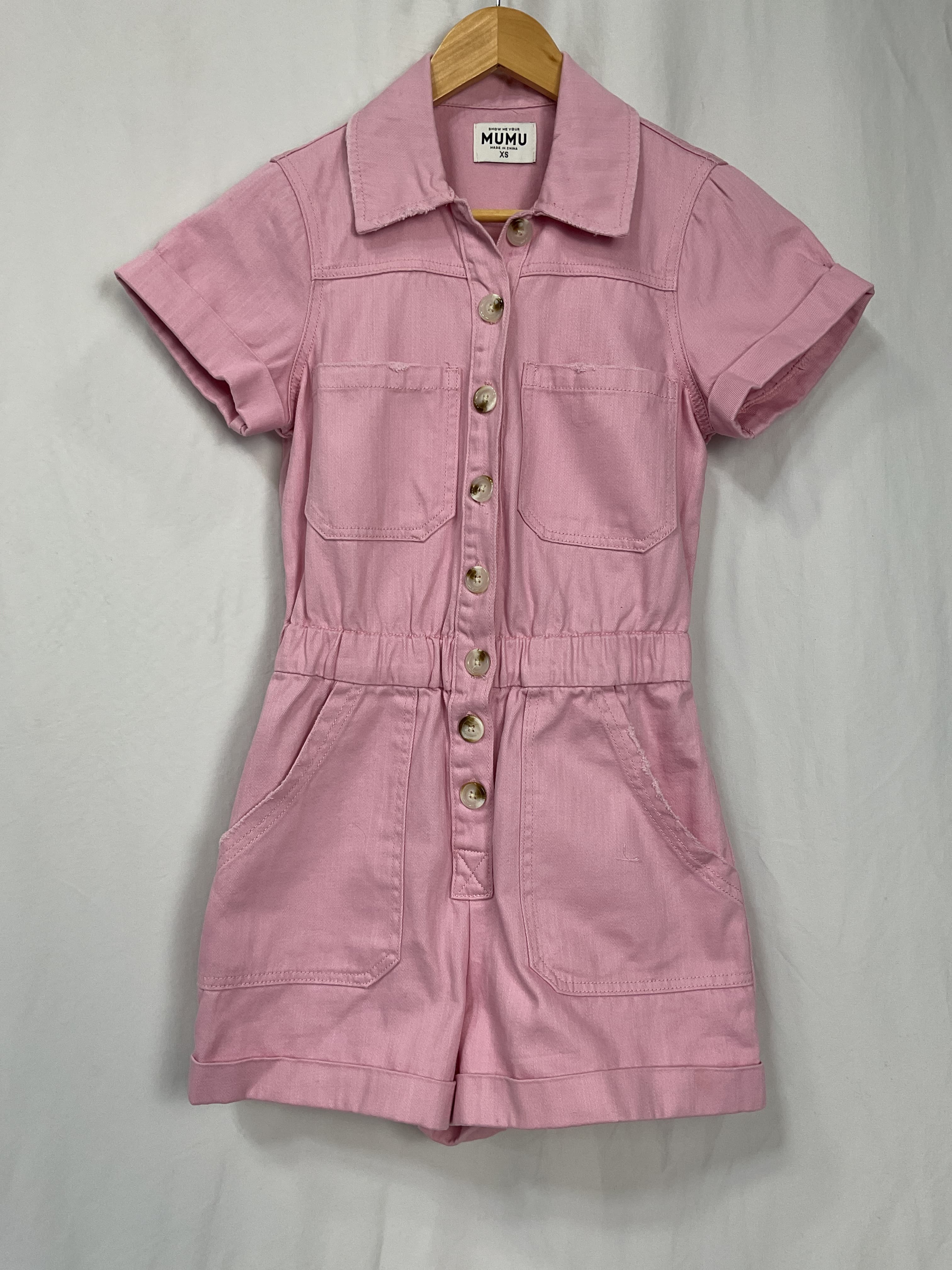 Cannon Romper In Pink Denim - Image 2