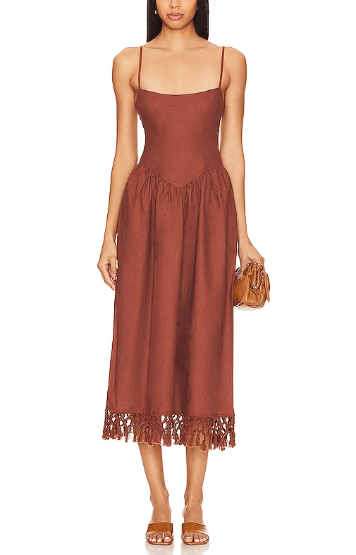Lexi Midi Dress In Chocolate Brown - Image 1