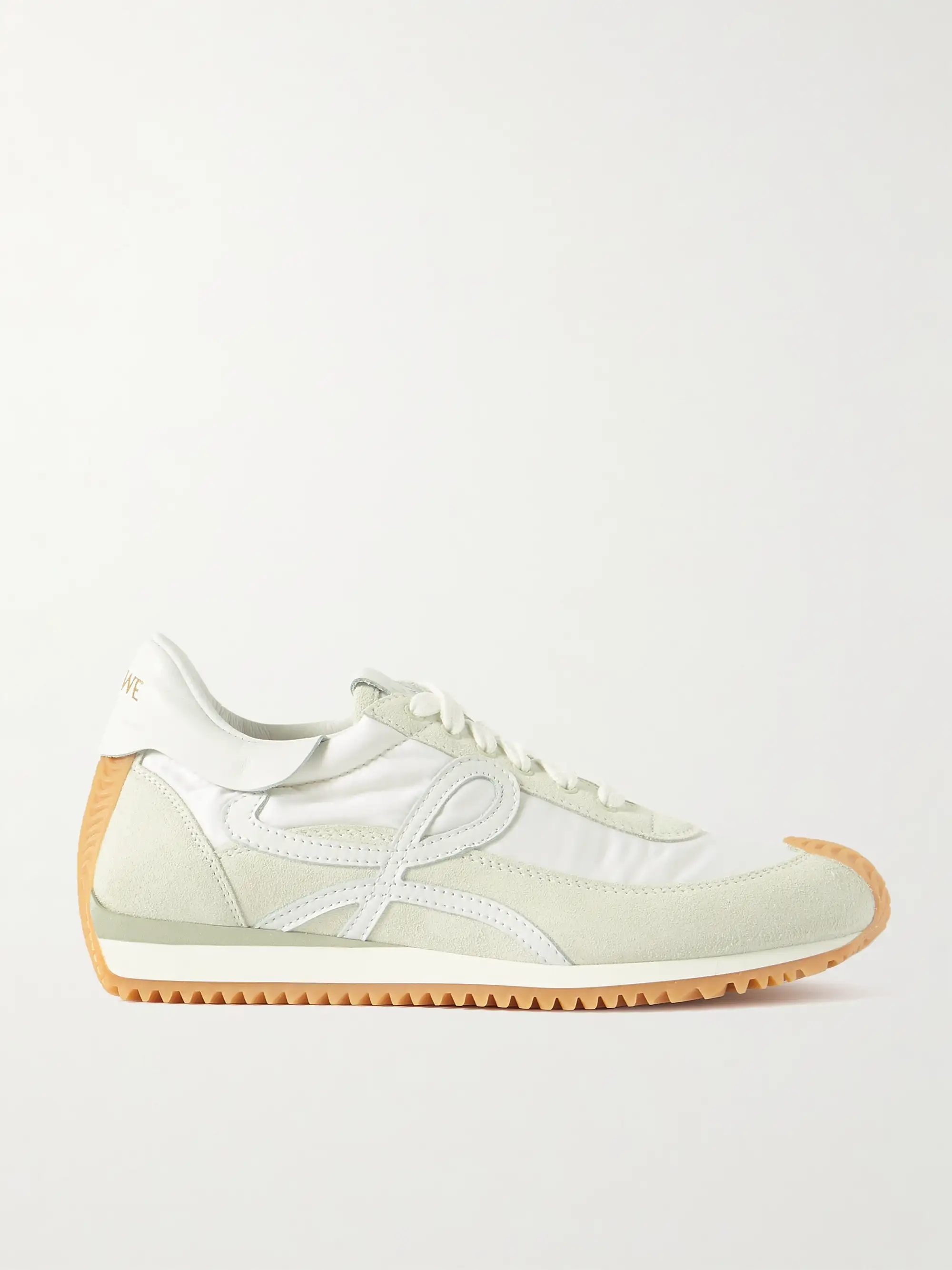 Flow Logo-Appliqud Shell, Leather And Suede Sneakers - Image 1