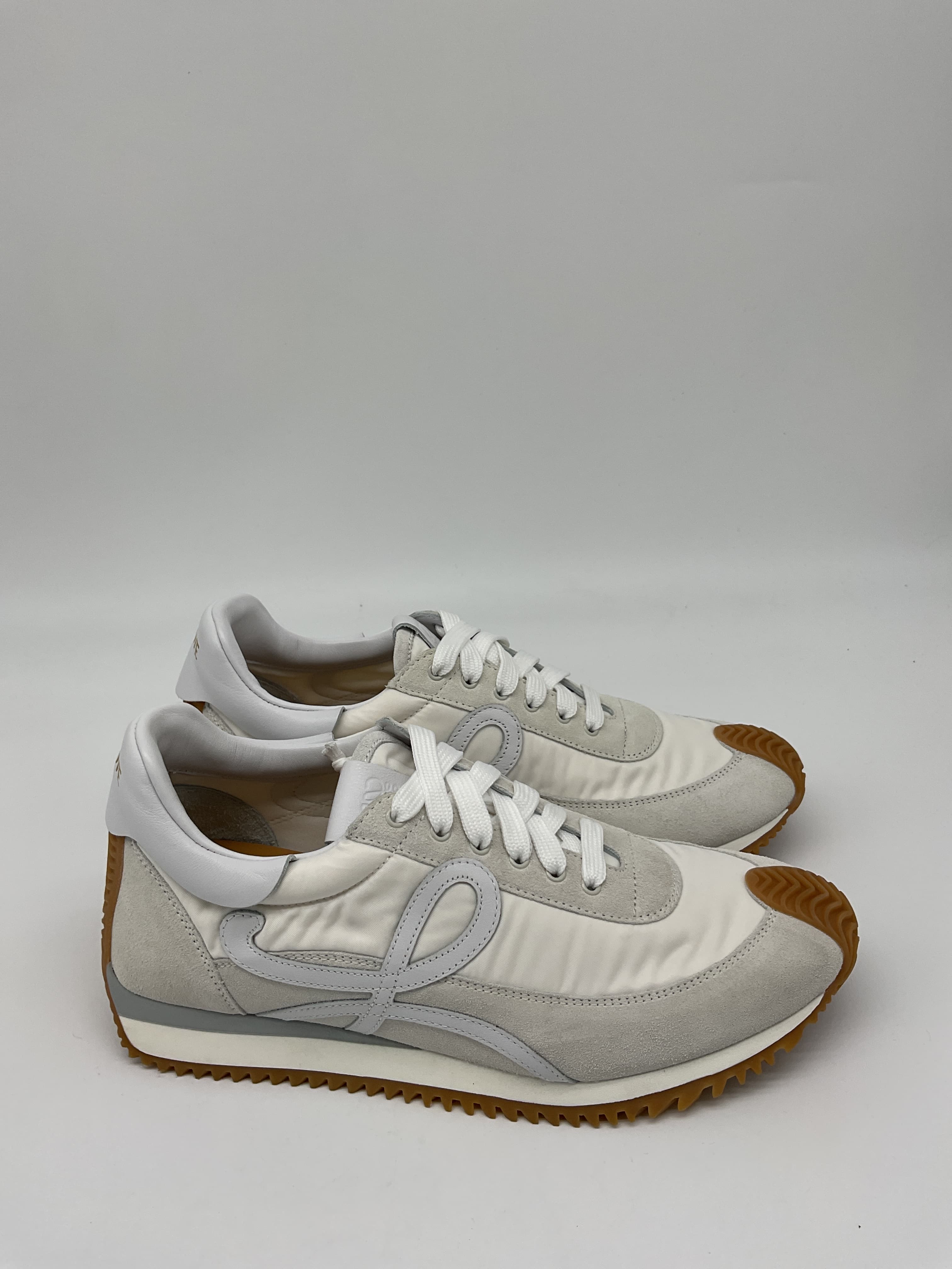 Flow Logo-Appliqud Shell, Leather And Suede Sneakers - Image 4