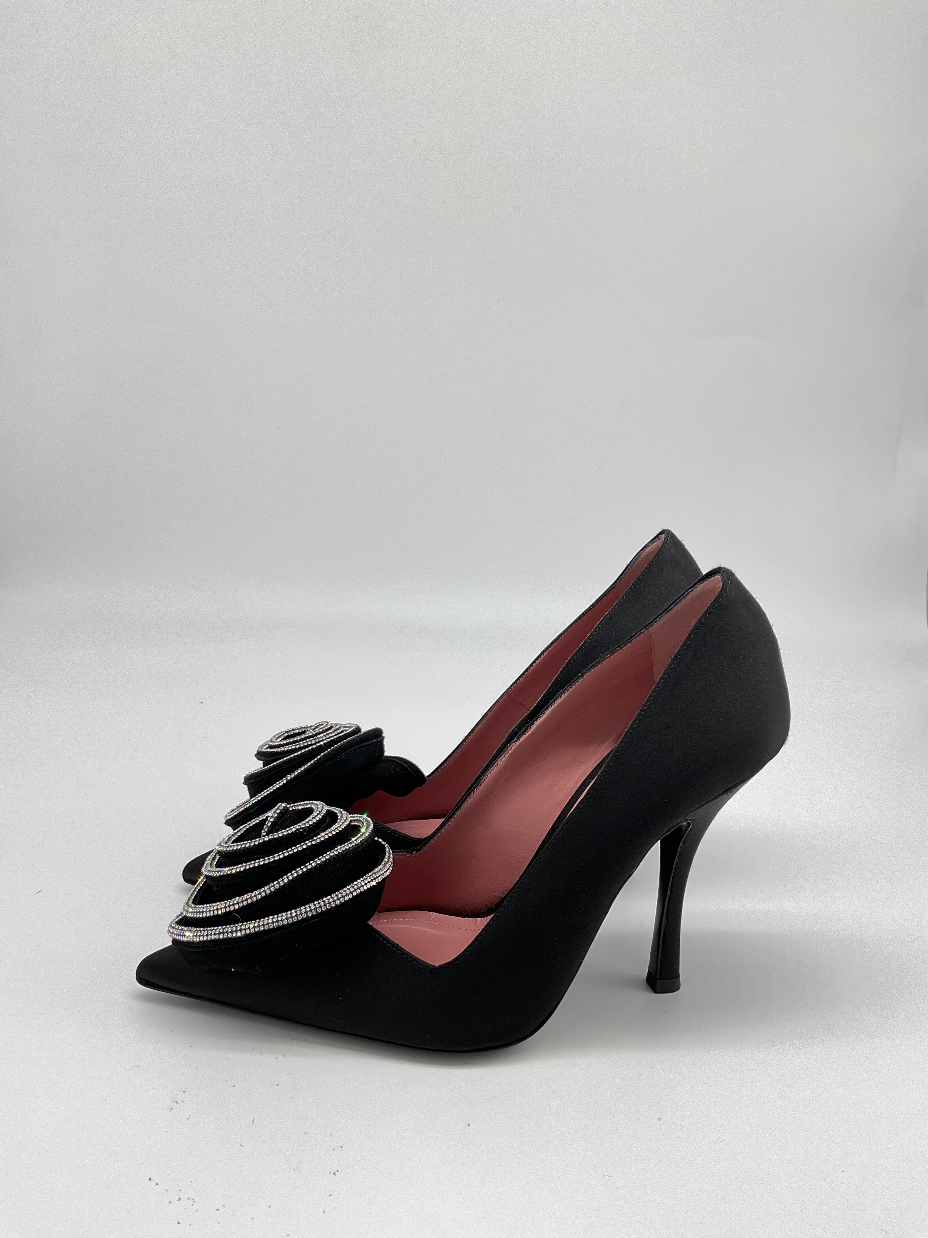 Marilyn Pump In Black Satin & Strass Crystal - Image 2