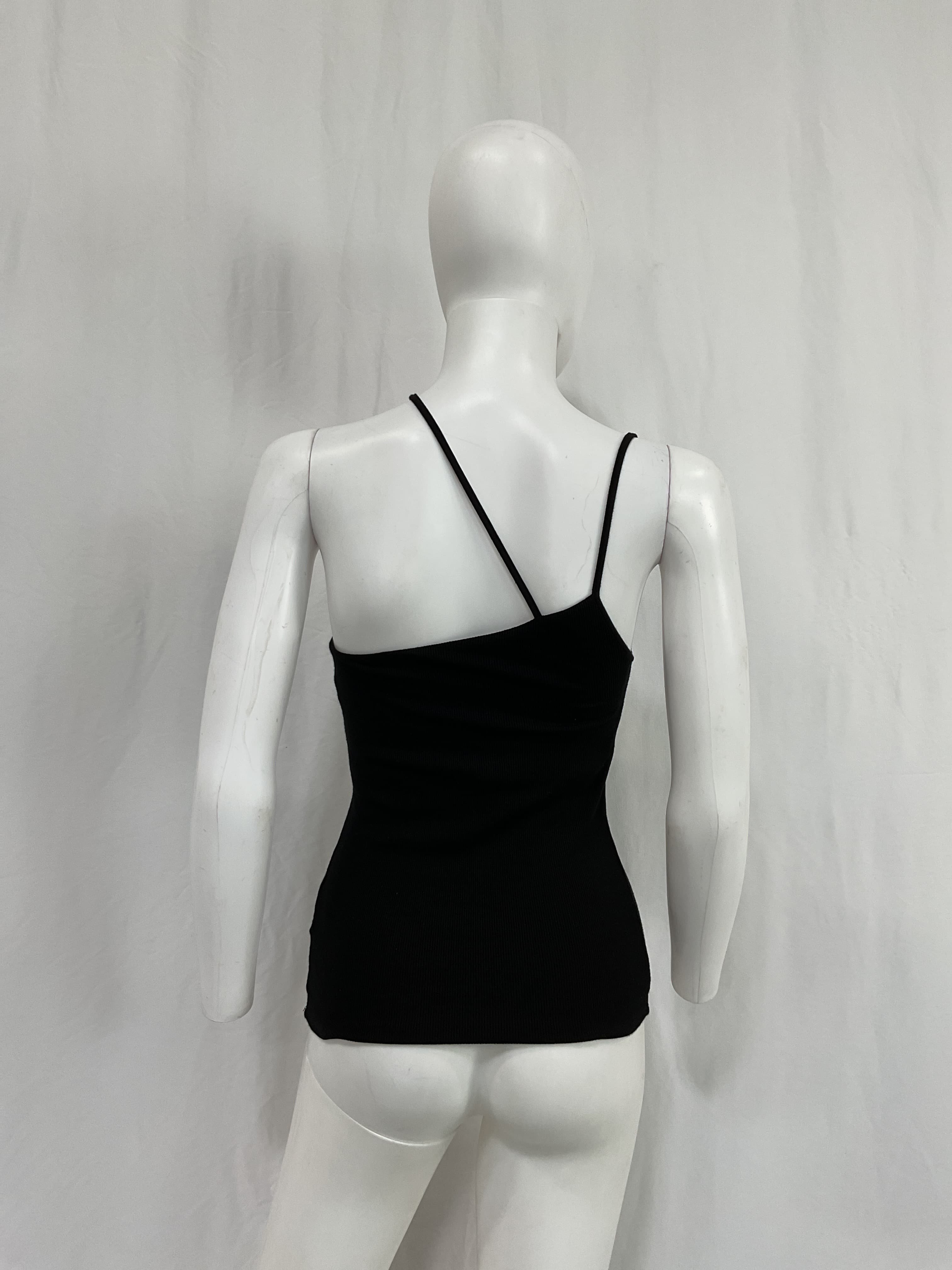Silk Rib Asymmetric Strappy Tank - Image 1