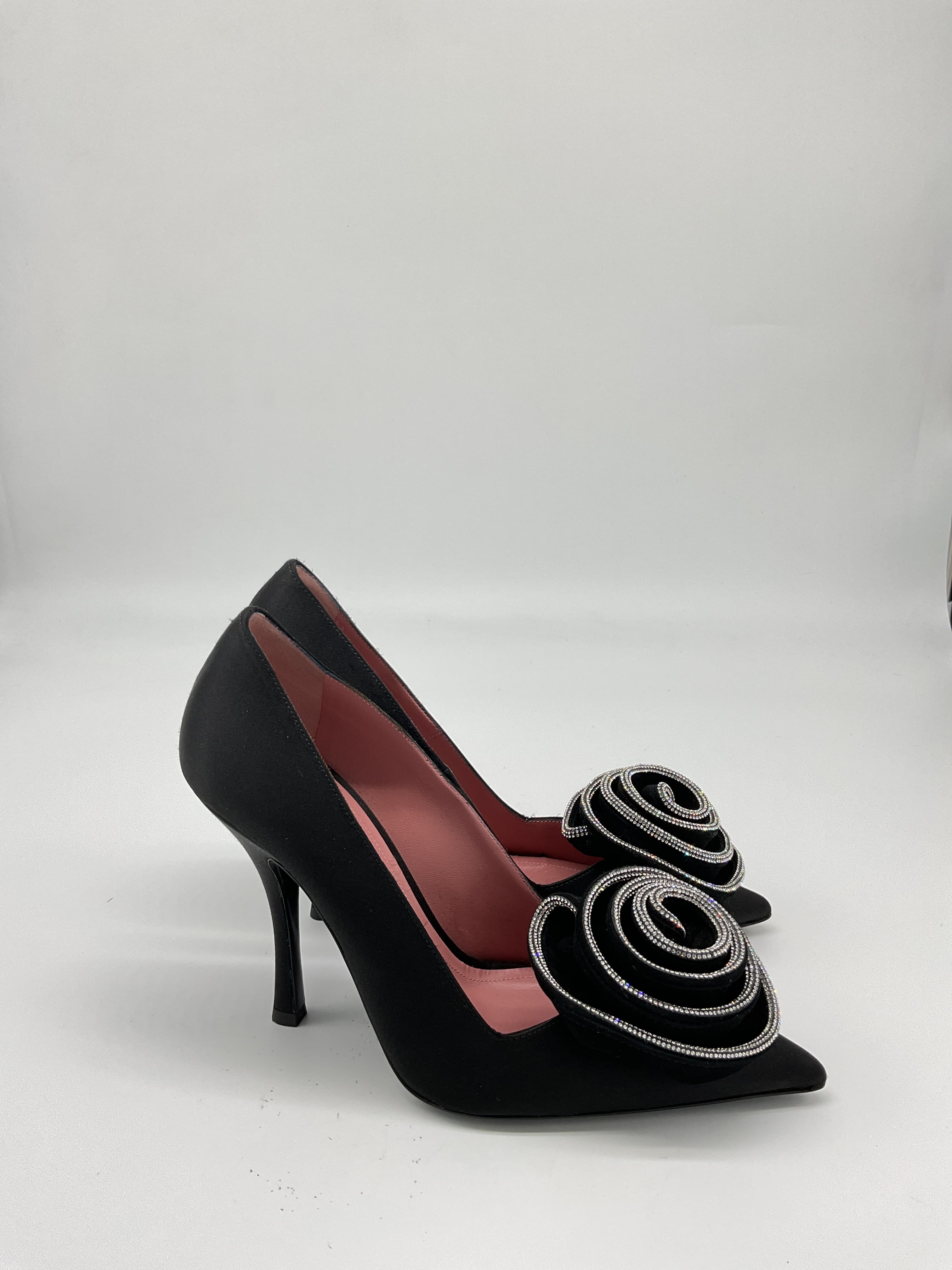 Marilyn Pump In Black Satin & Strass Crystal - Image 3