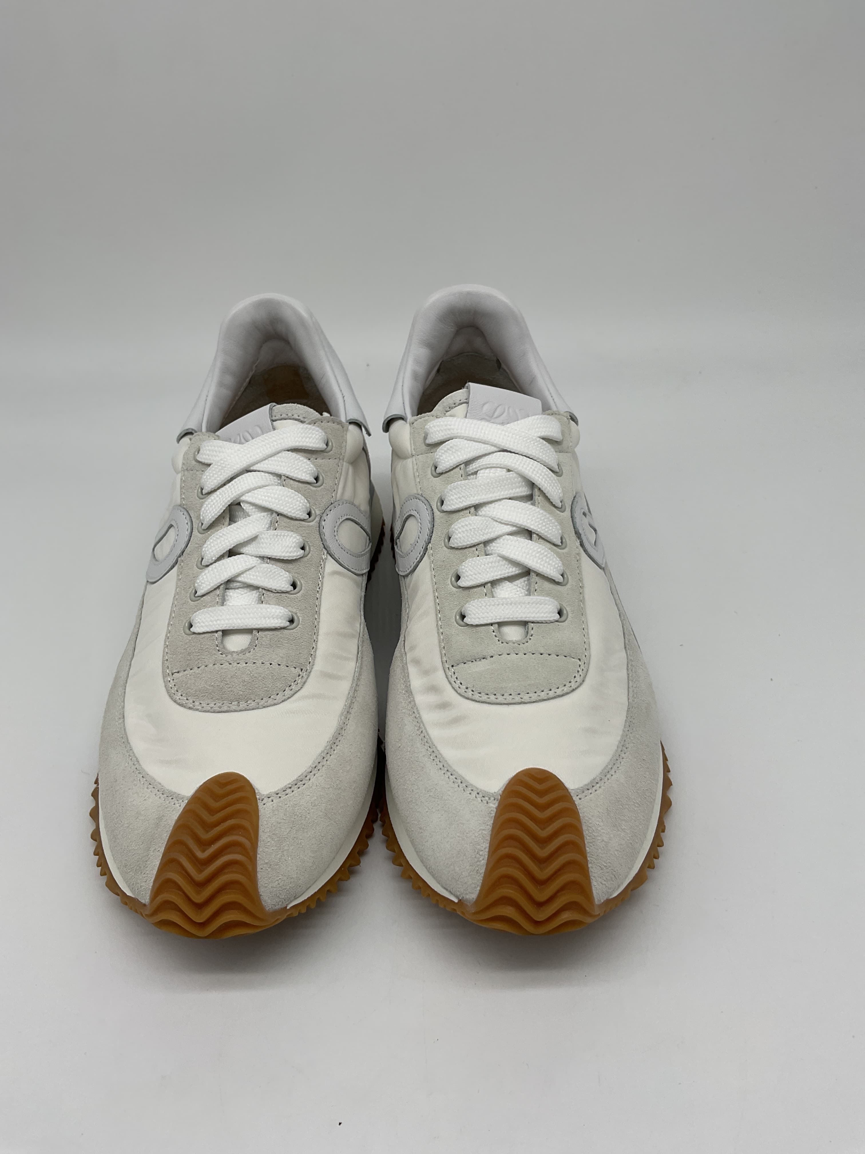 Flow Logo-Appliqud Shell, Leather And Suede Sneakers - Image 2