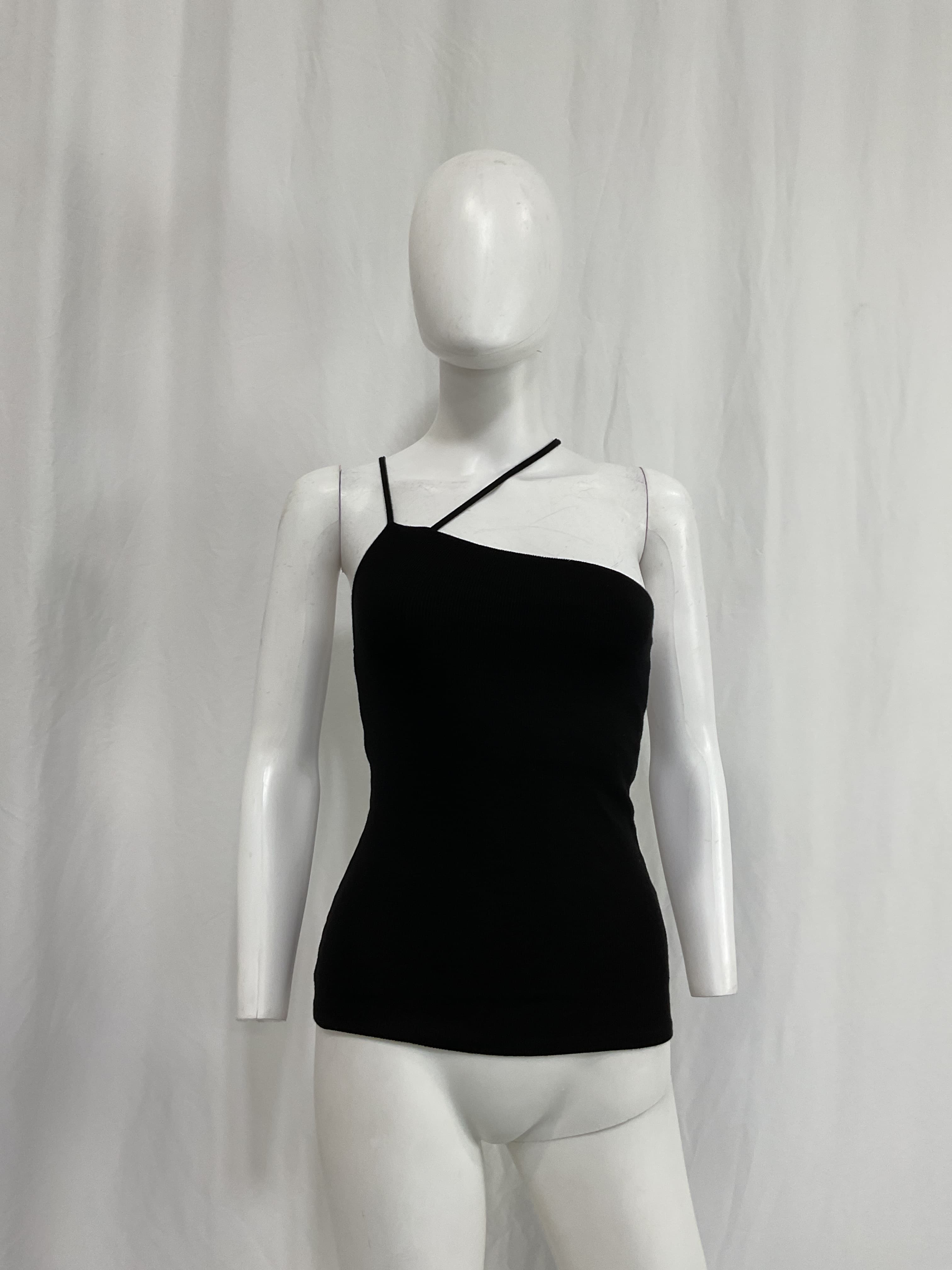 Silk Rib Asymmetric Strappy Tank - Image 2