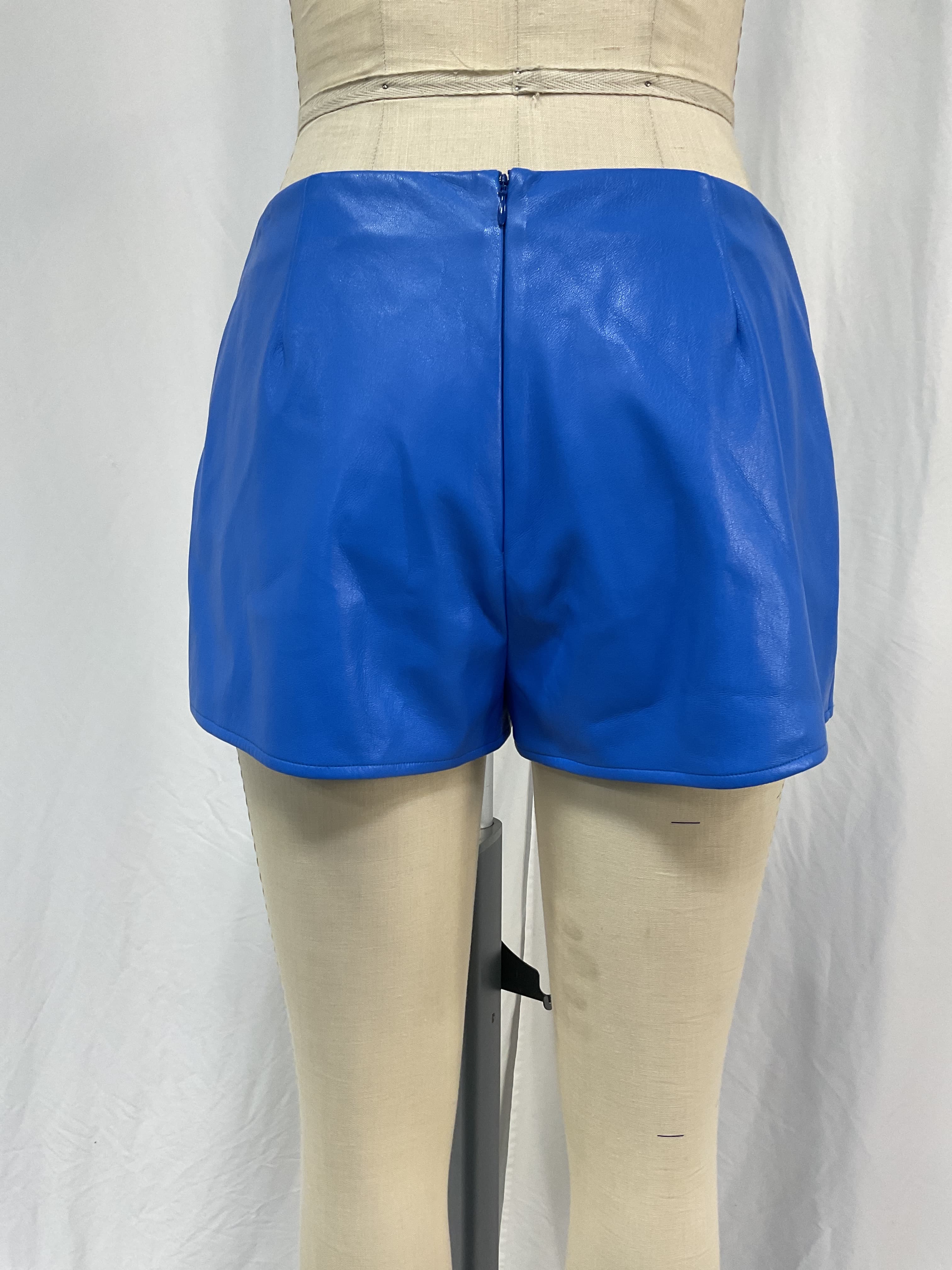 Kya Faux Leather Skirt In Royal Blue - Image 2