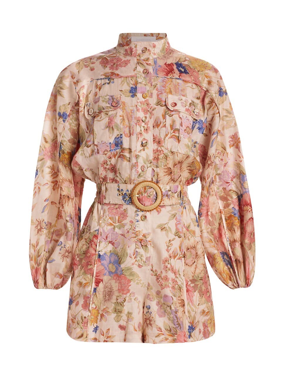 August Linen Floral Romper - Image 1