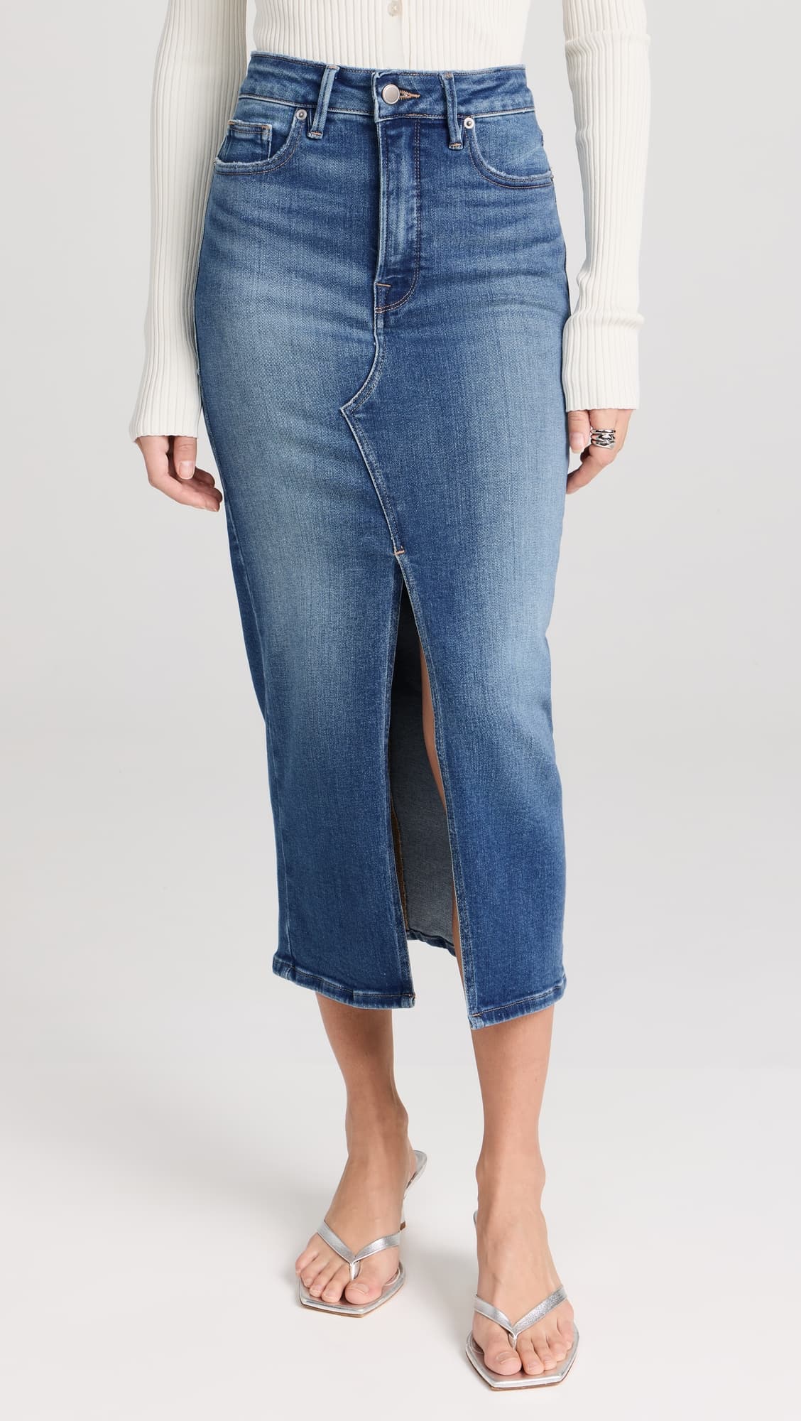 Slit Front Midi Skirt - Image 1