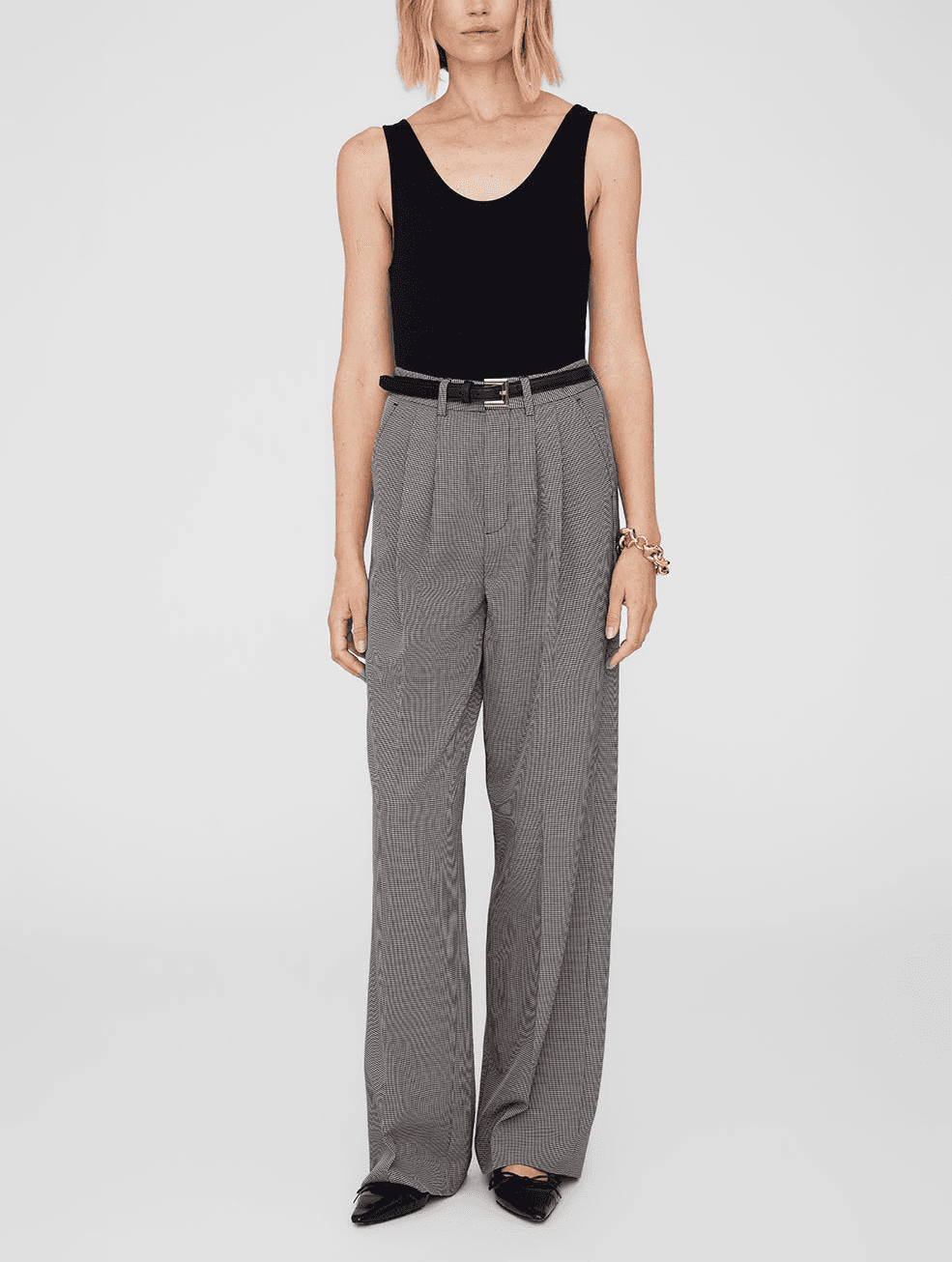 Carrie Pant - Black And White Mini Houndstooth - Image 1
