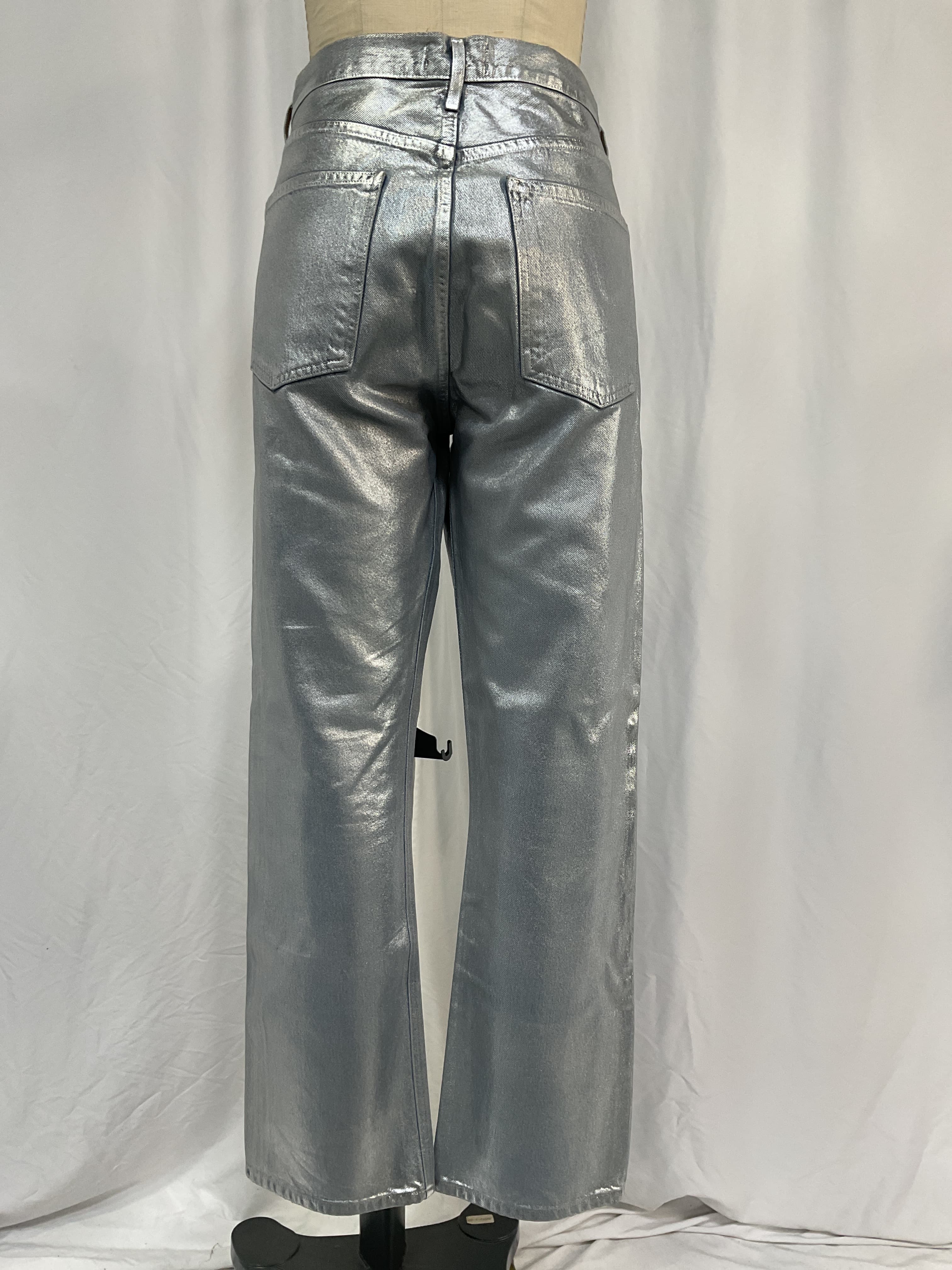 90s Pinch Metallic-Coated Straight-Leg Jeans - Image 2