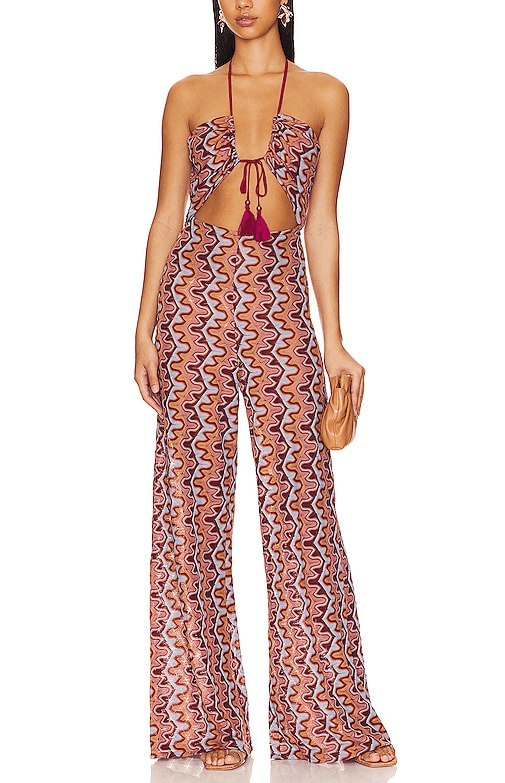 House Of Harlow 1960 X Revolve Verona Jumpsuit In Rust Multi - Image 1
