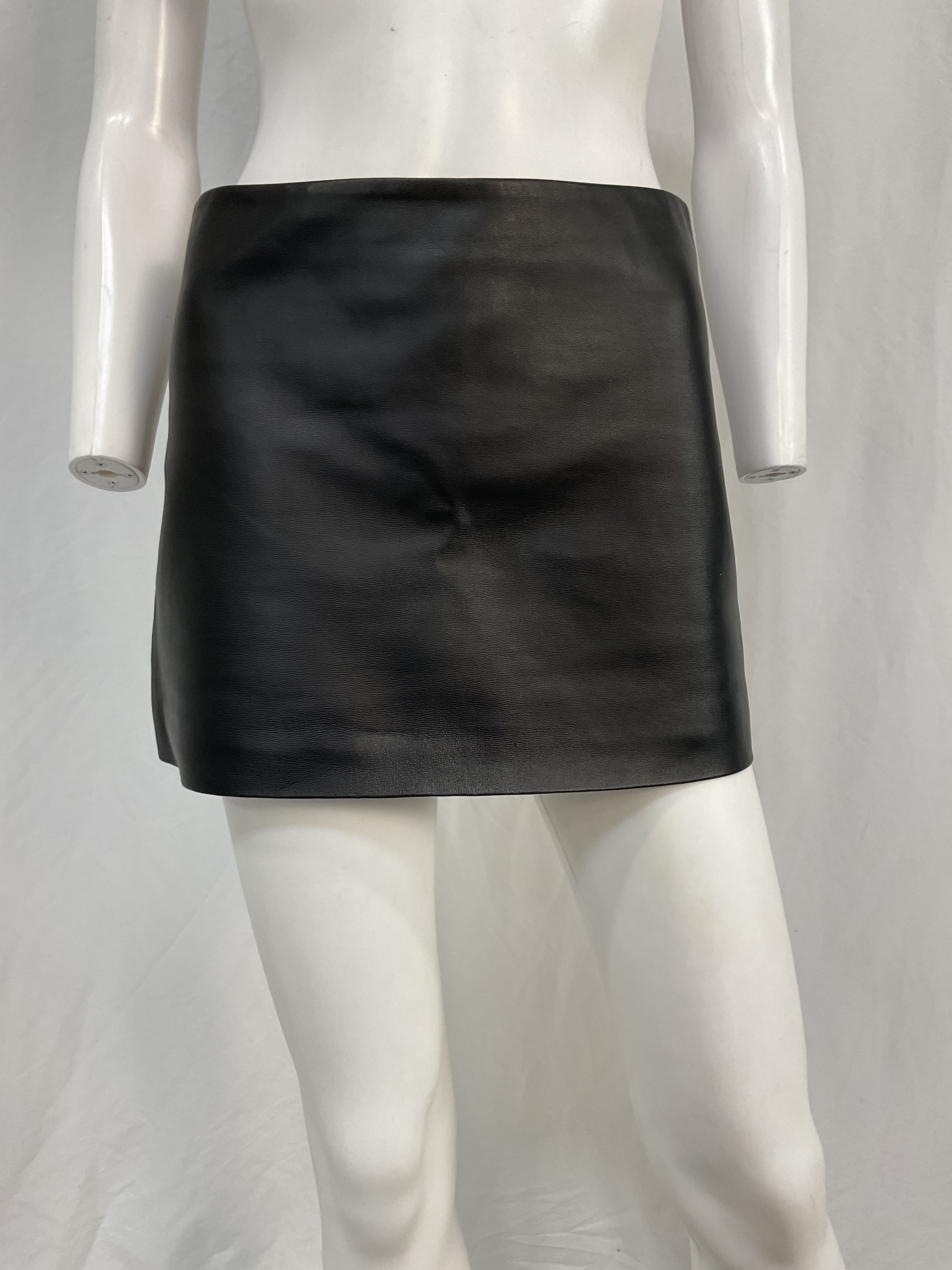 Rubi Leather Low Rise Micro Mini Skirt - Image 3