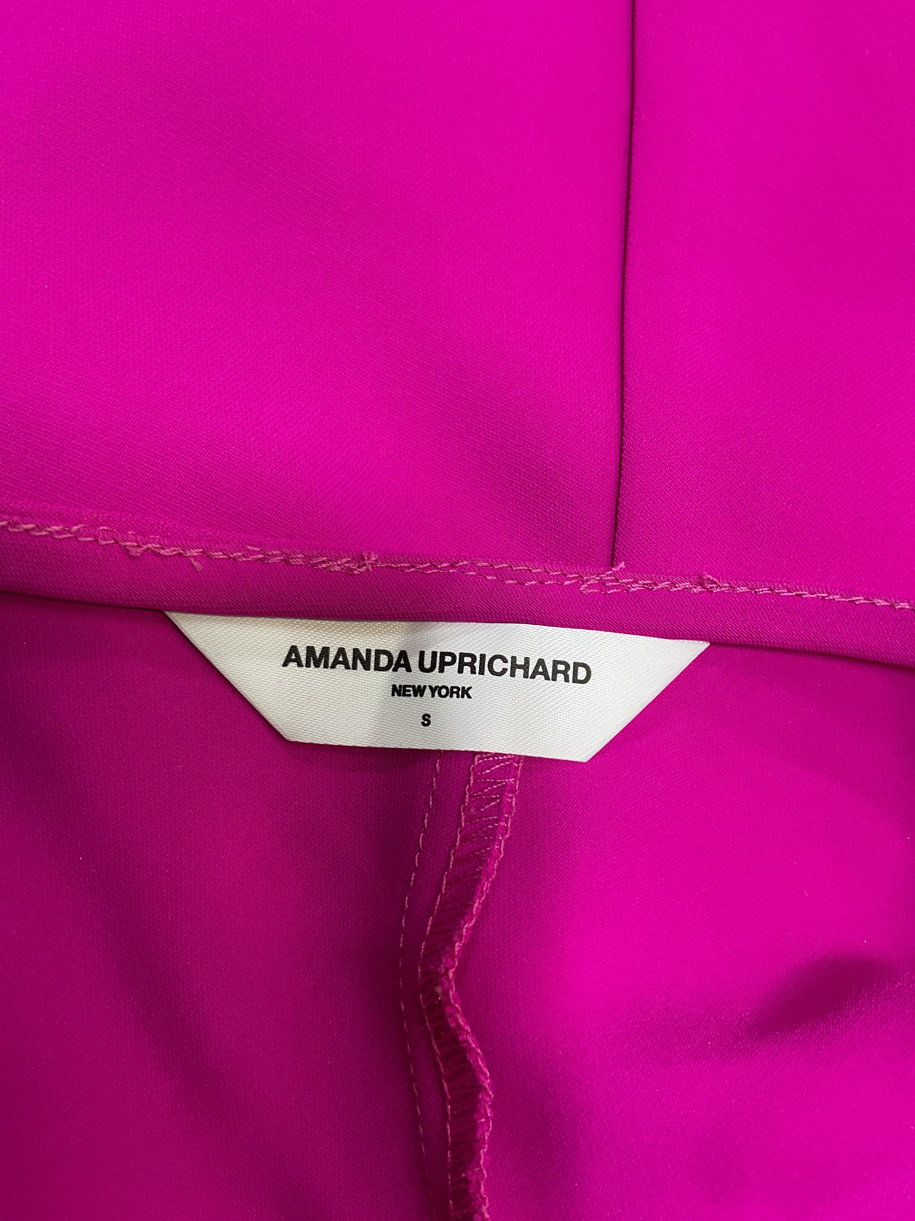 Amanda Uprichard X Revolve Entela Dress In Dark Hot Pink & Black Rose - Image 4