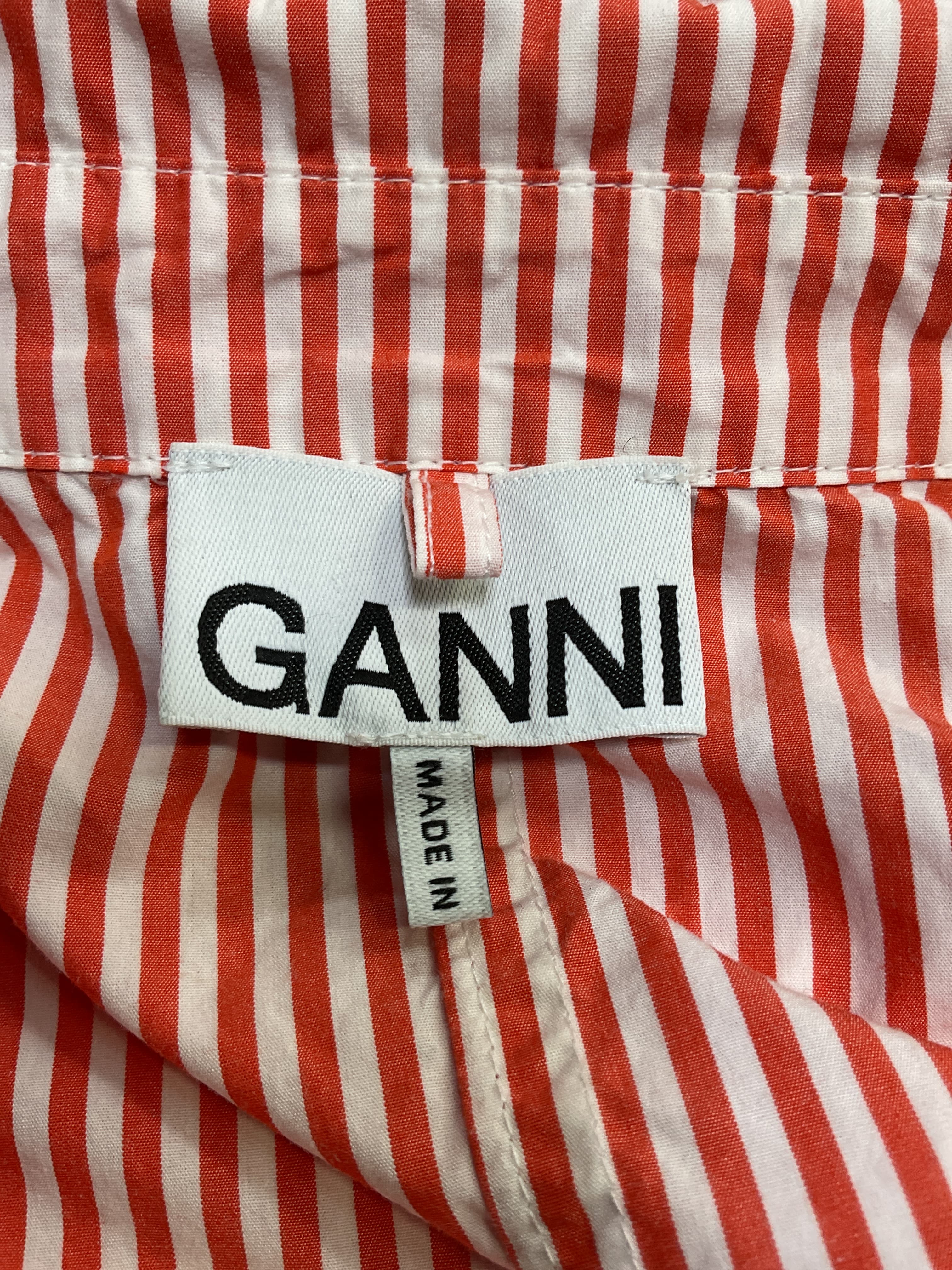 Stripe Cotton Detachable Belt Shirt - Image 2