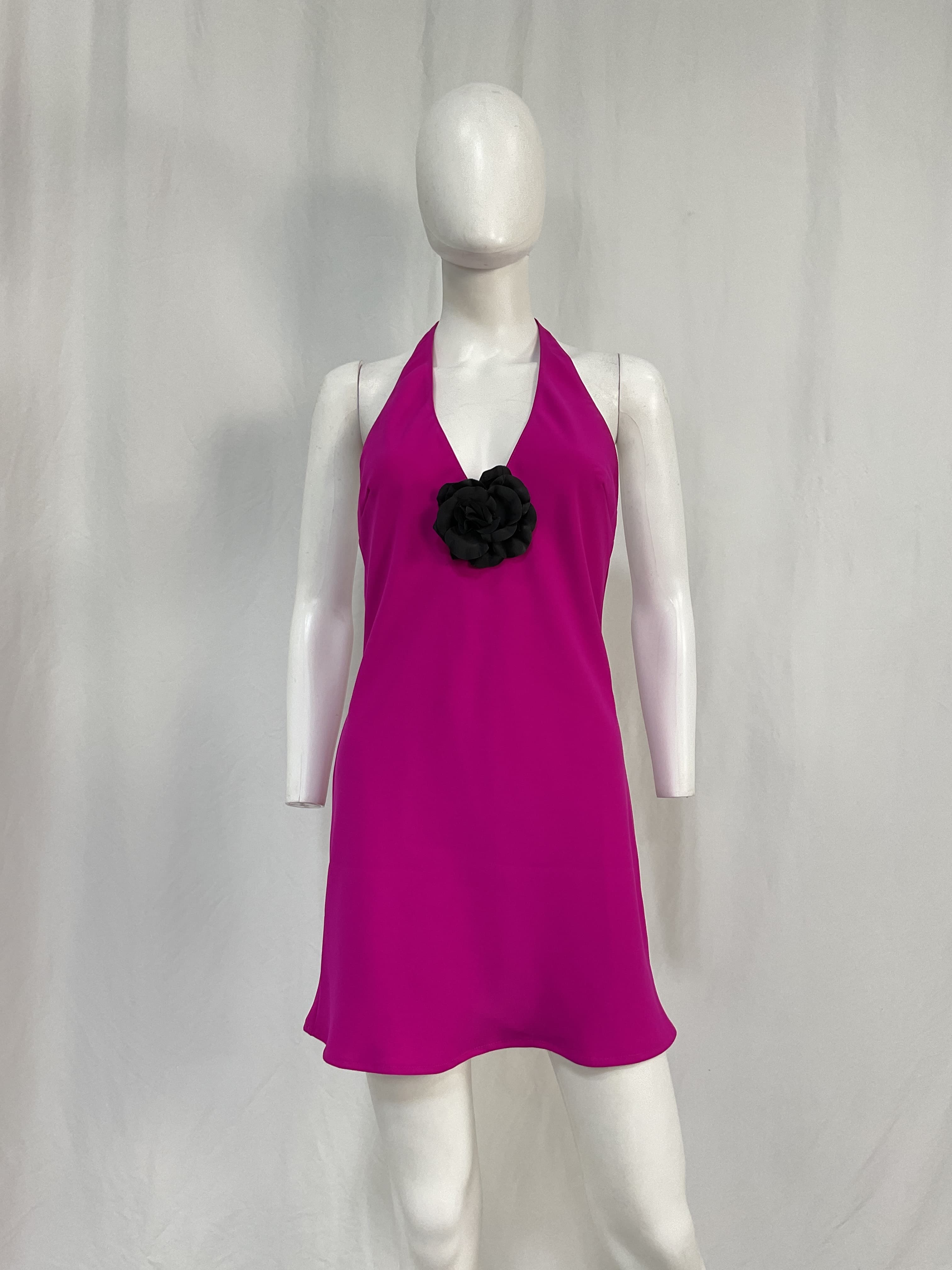 Amanda Uprichard X Revolve Entela Dress In Dark Hot Pink & Black Rose - Image 3
