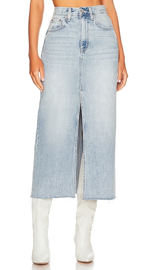 Alice High Rise Midi Skirt In Brooklyn - Image 1