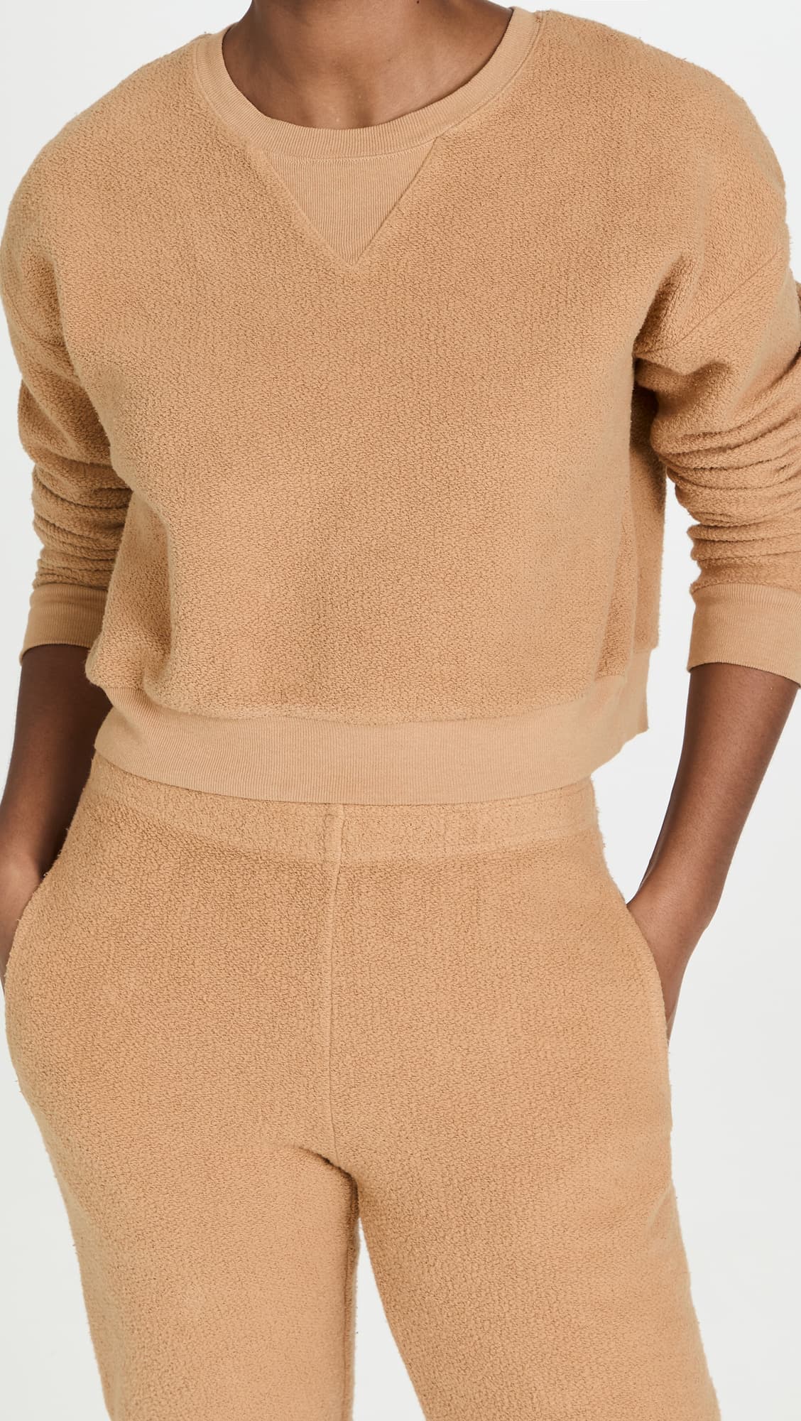 Teddy Fleece Cropped Sweatshirt - Image 1