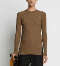Rib Knit Long Sleeve Sweater - Image 1