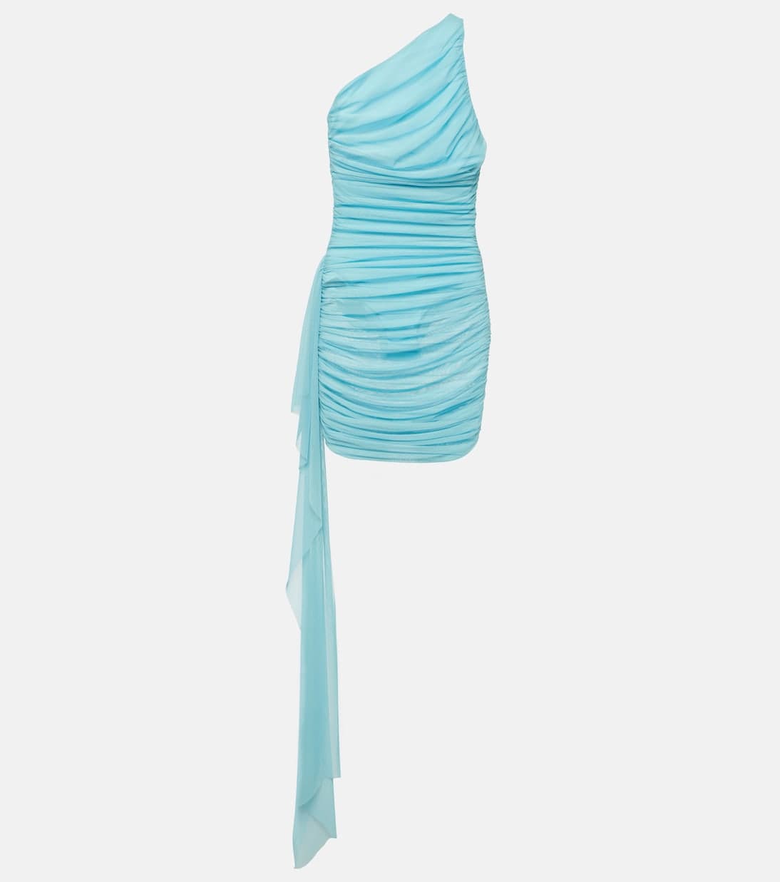 Drape-Detail Ruched Chiffon Minidress - Image 1