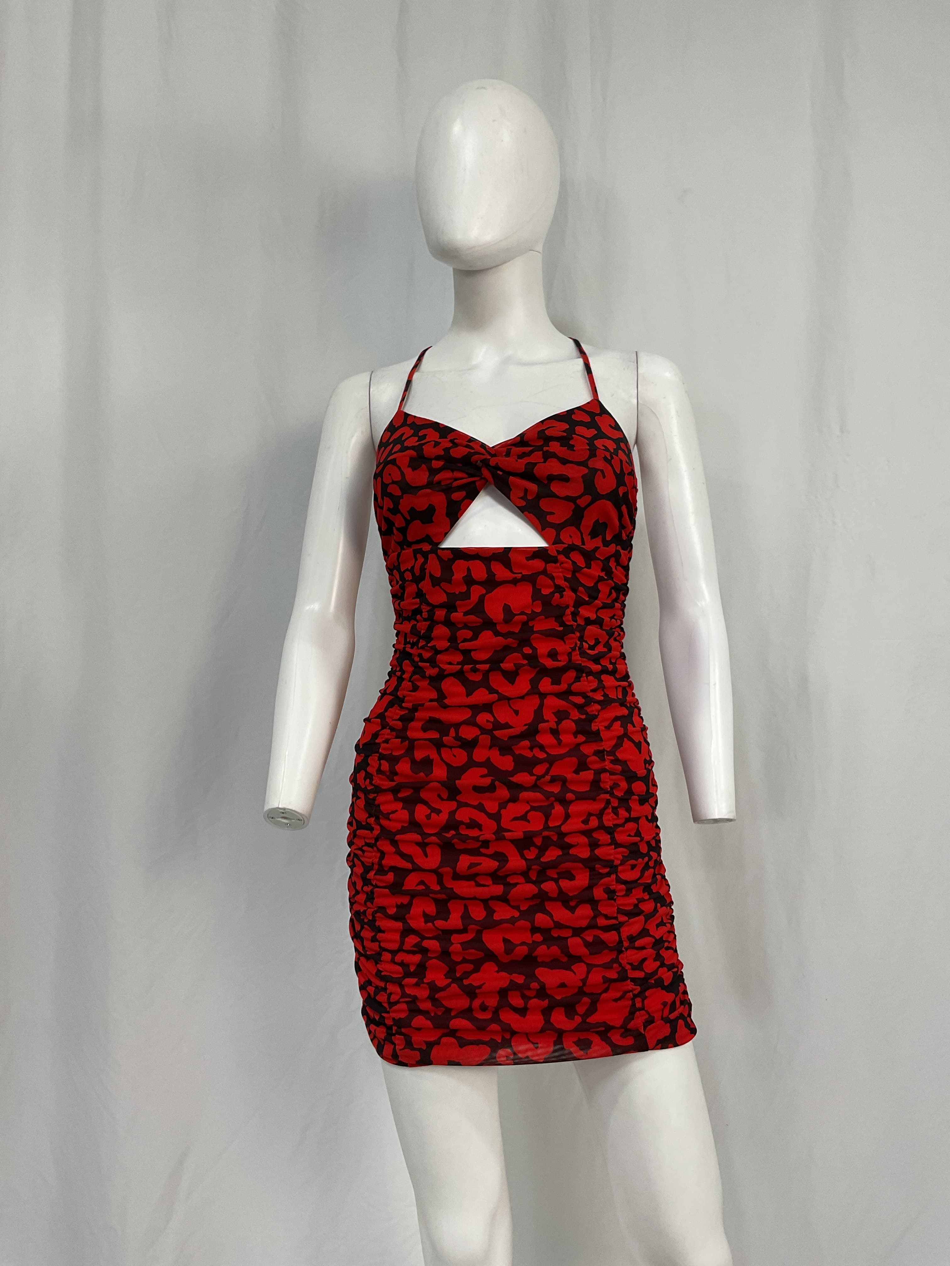 Michael Costello X Revolve Afton Mini Dress In Red & Black Leopard - Image 2