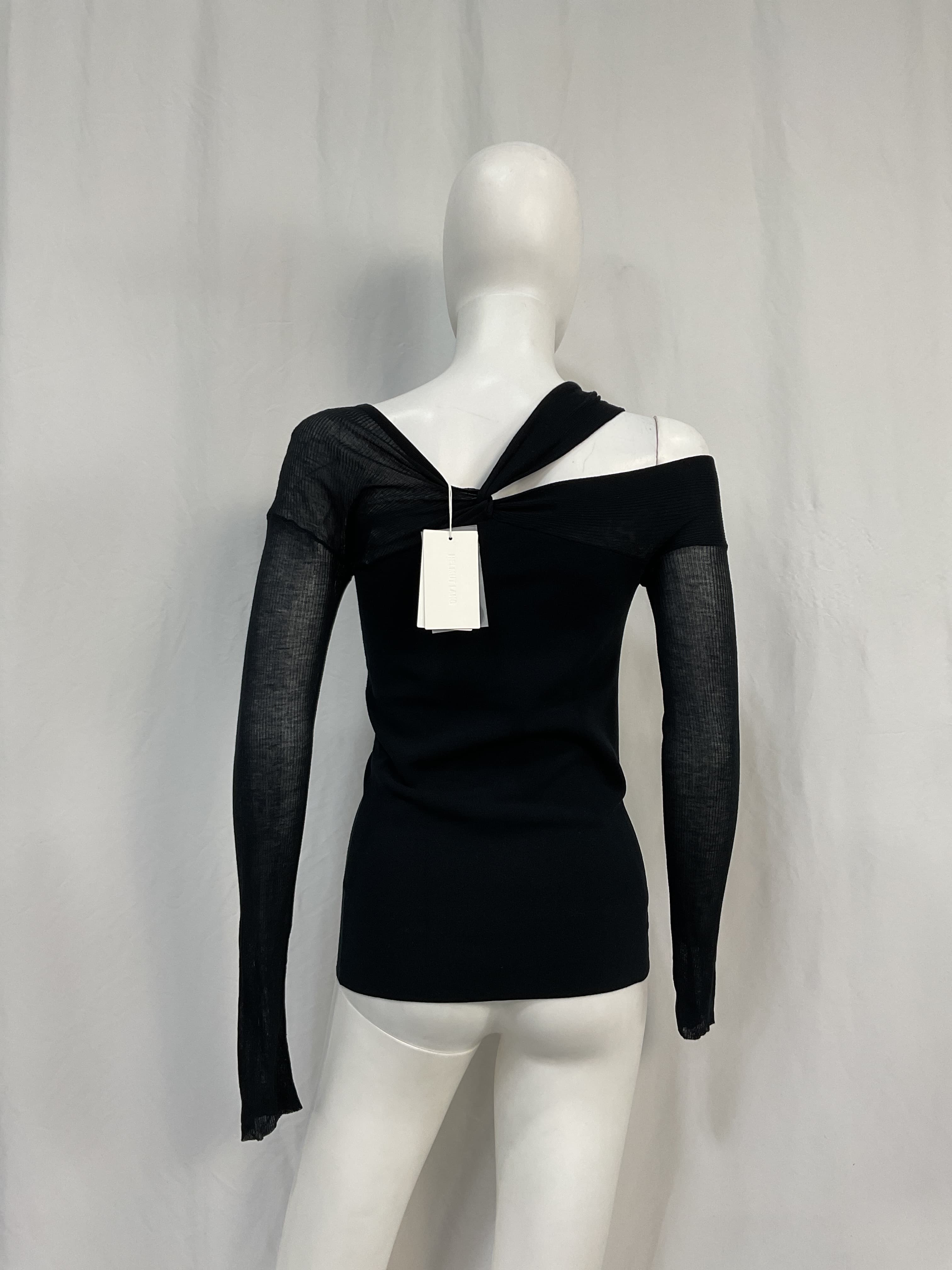 Long Sleeve Twist Top In Black - Image 2