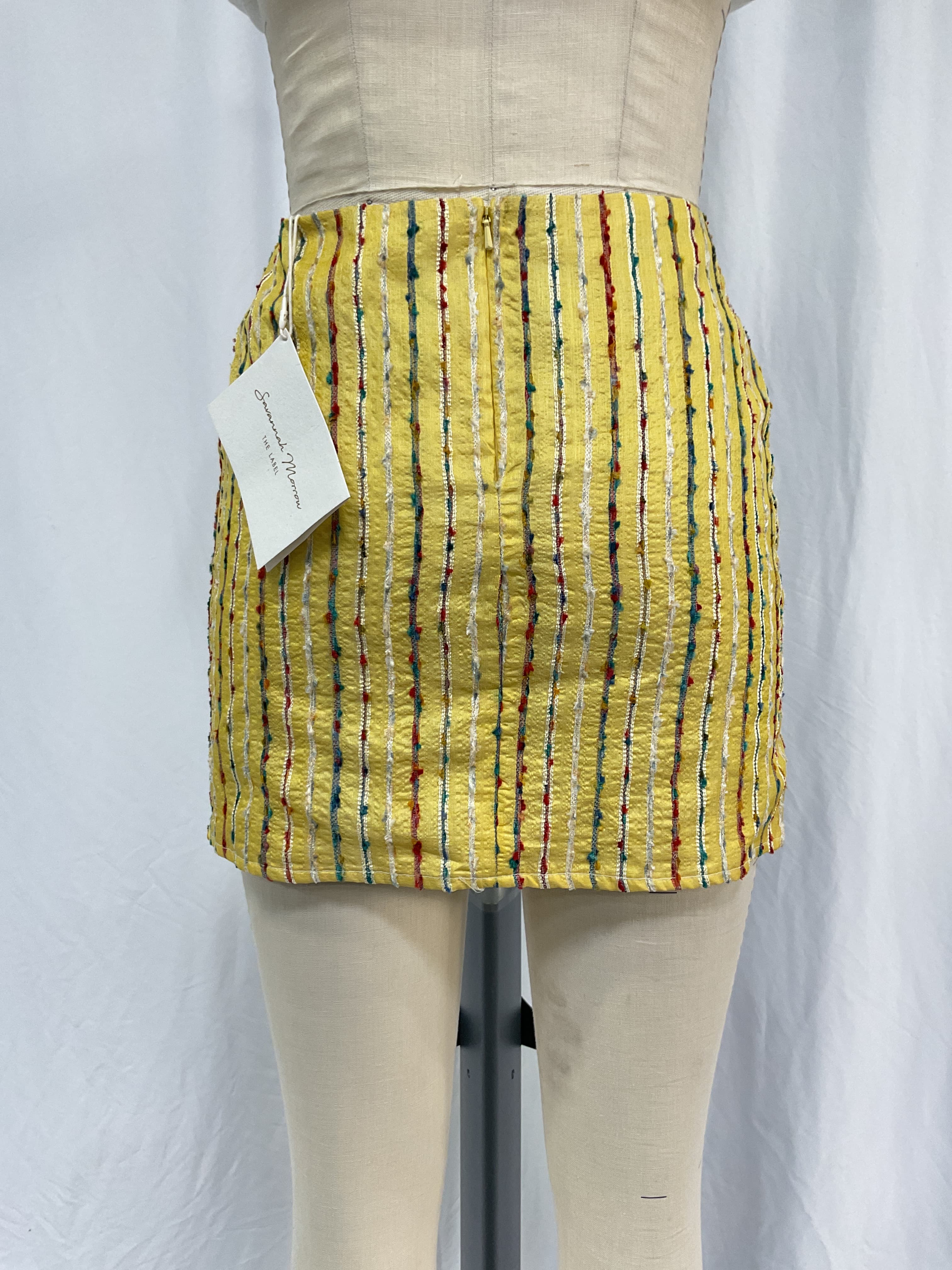 Cha-Cha Striped Silk And Cotton-Blend Mini Skirt - Image 2