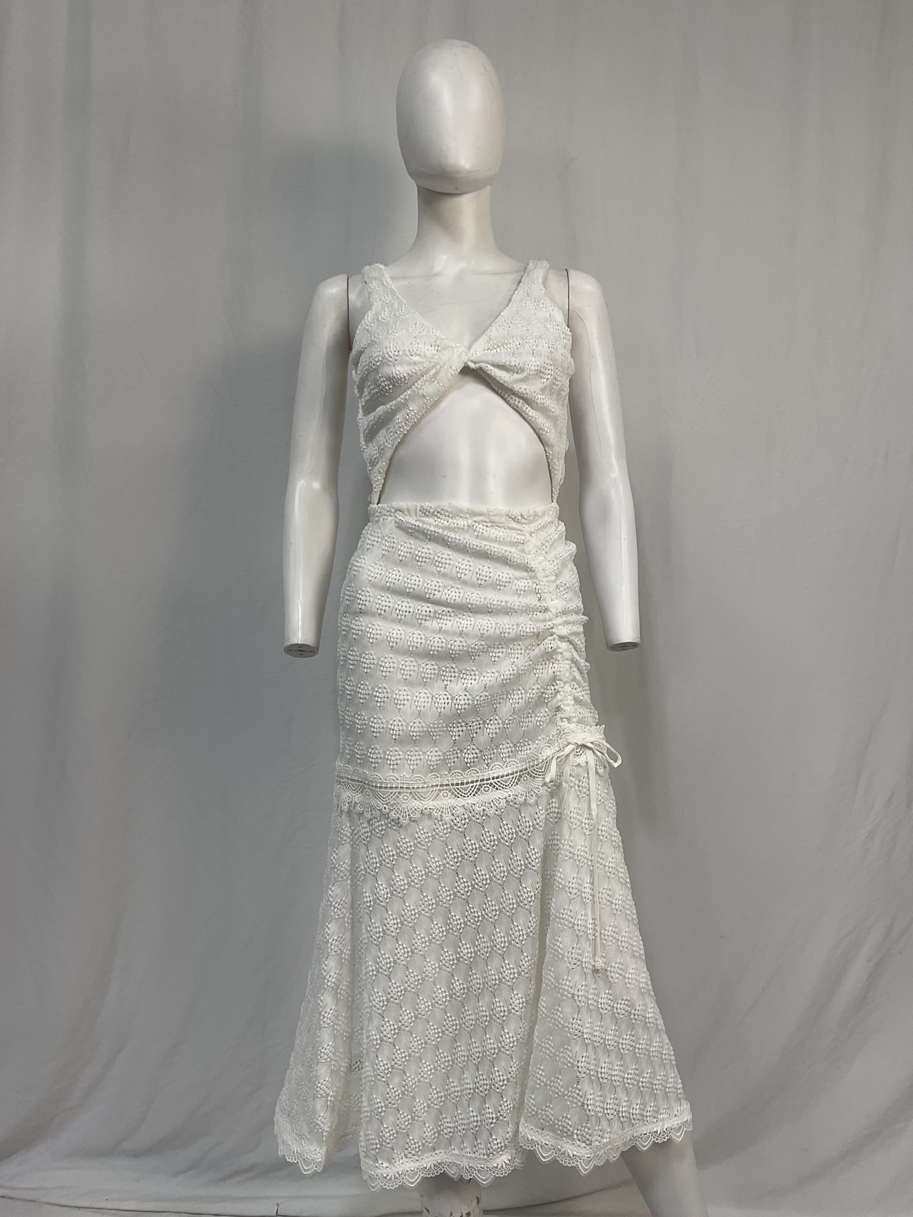 Eliza Cutout Guipure Lace-Trimmed Crochet-Knit Midi Dress - Image 3
