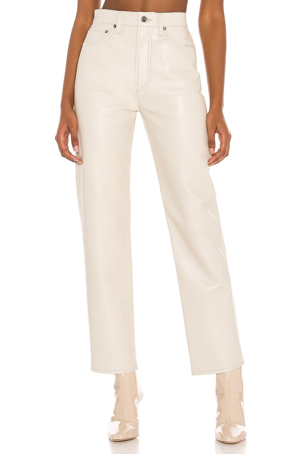 Recycled Leather 90's Pinch Waist Pant - Image 1