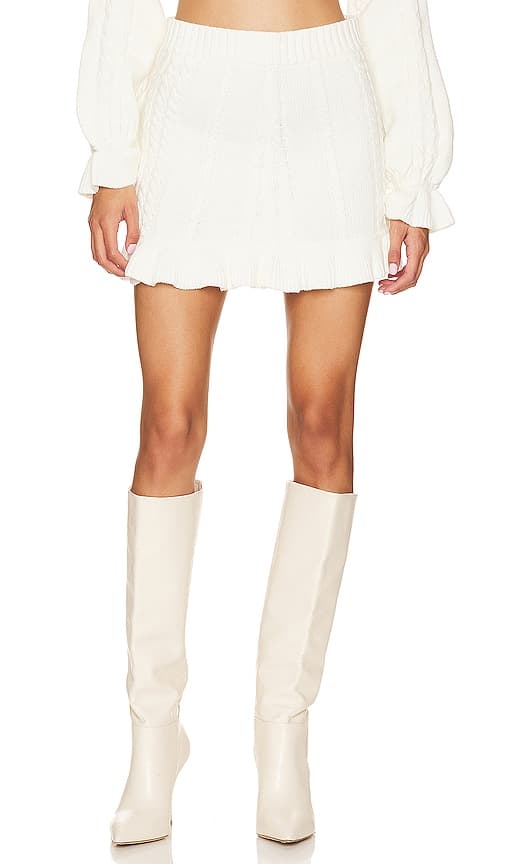 Ridley Ruffle Skirt In Cream - Image 1