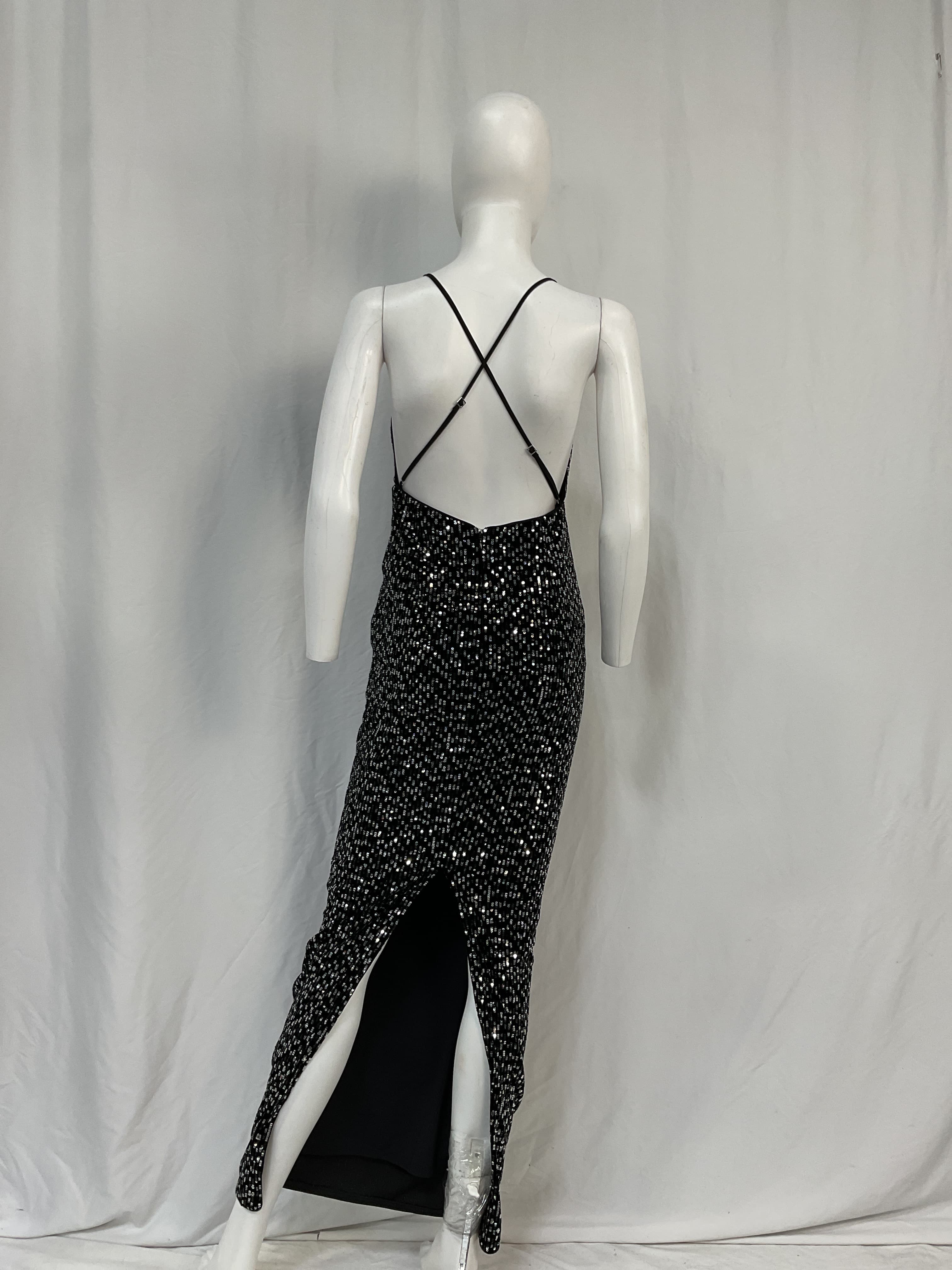 Michael Costello X Revolve Gina Gown In Black And Silver - Image 2