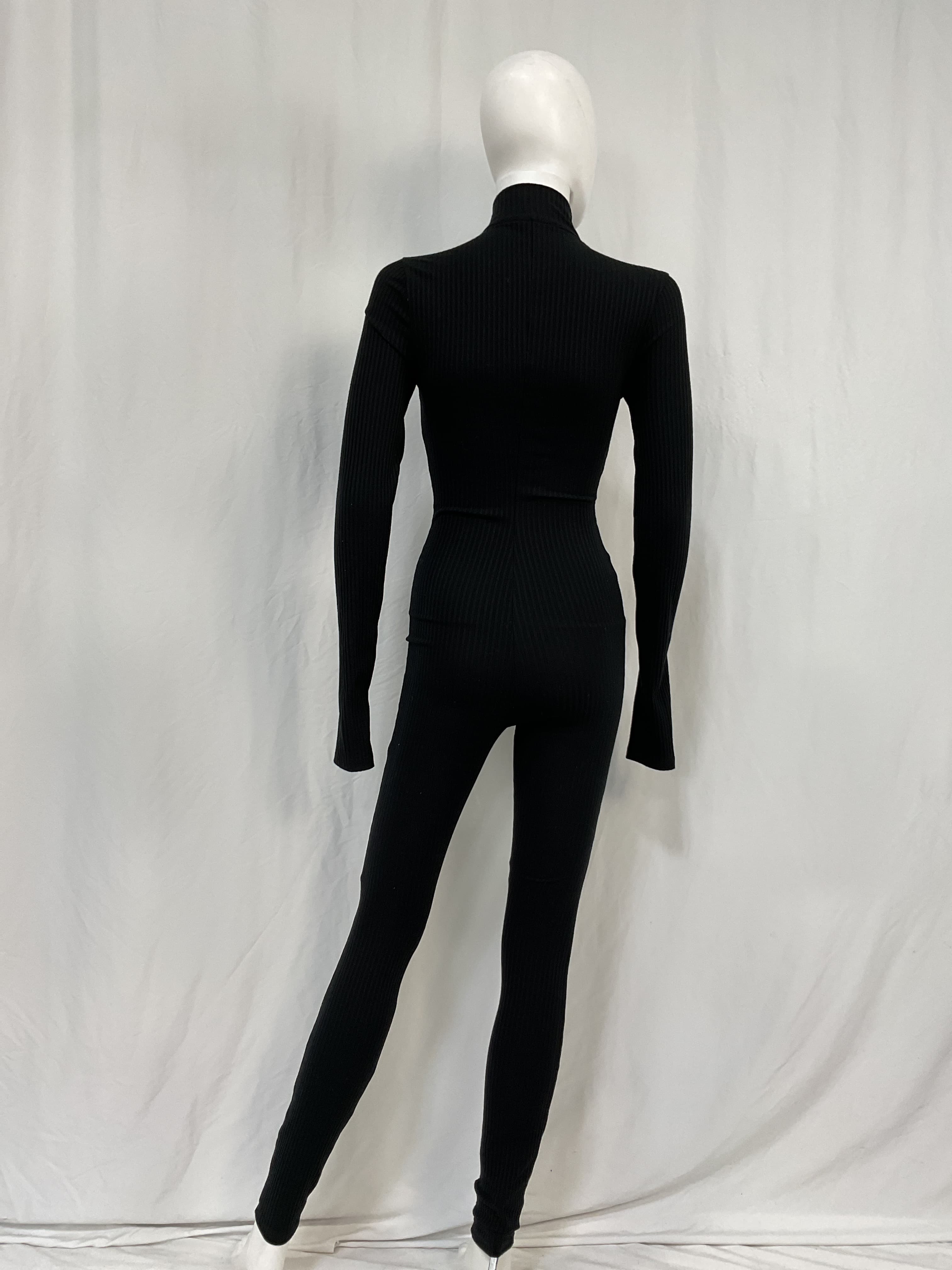 Lodge Onesie In Winter Rib Black - Image 3