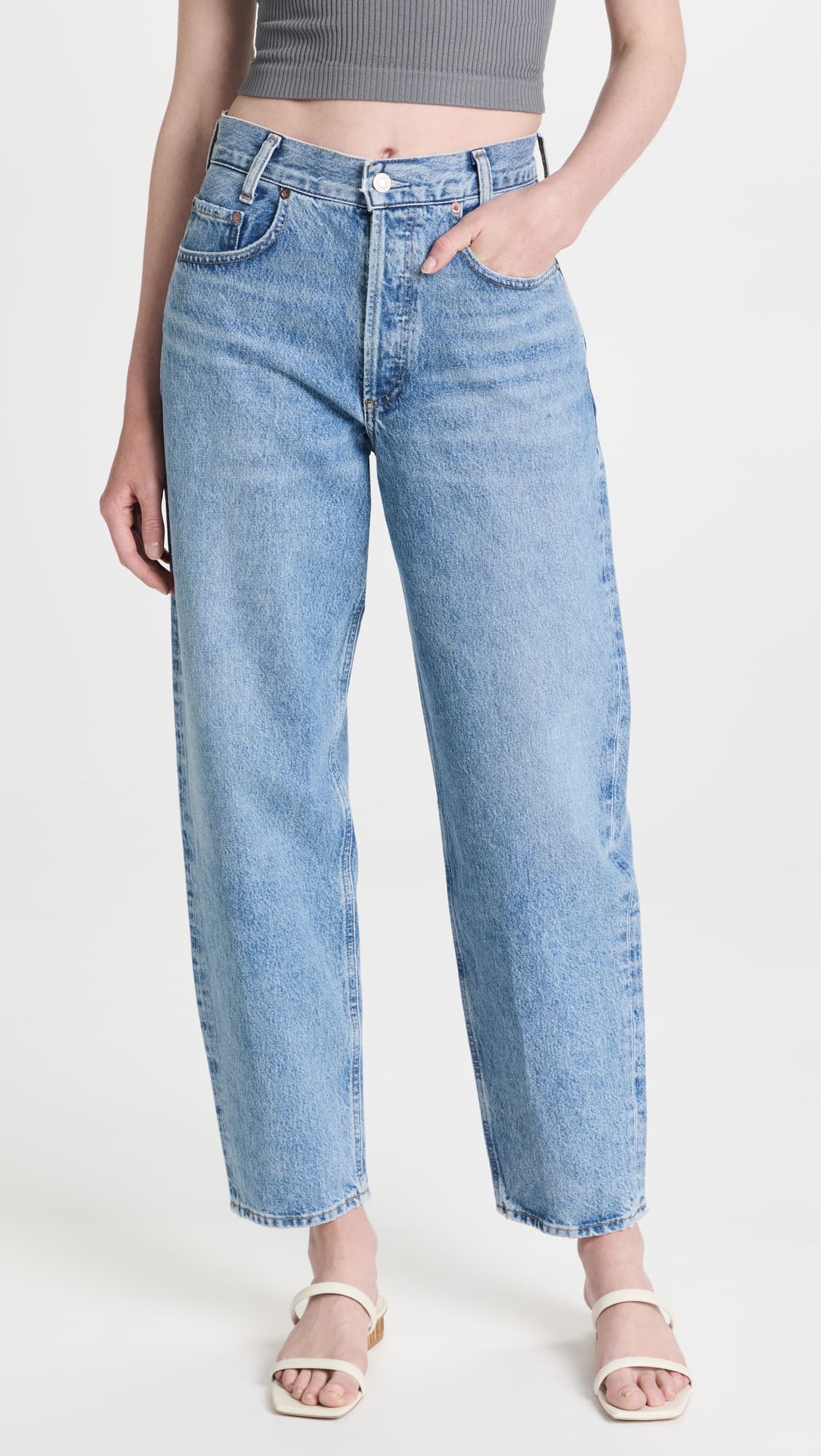 High Rise Baggy Taper Jeans - Image 1