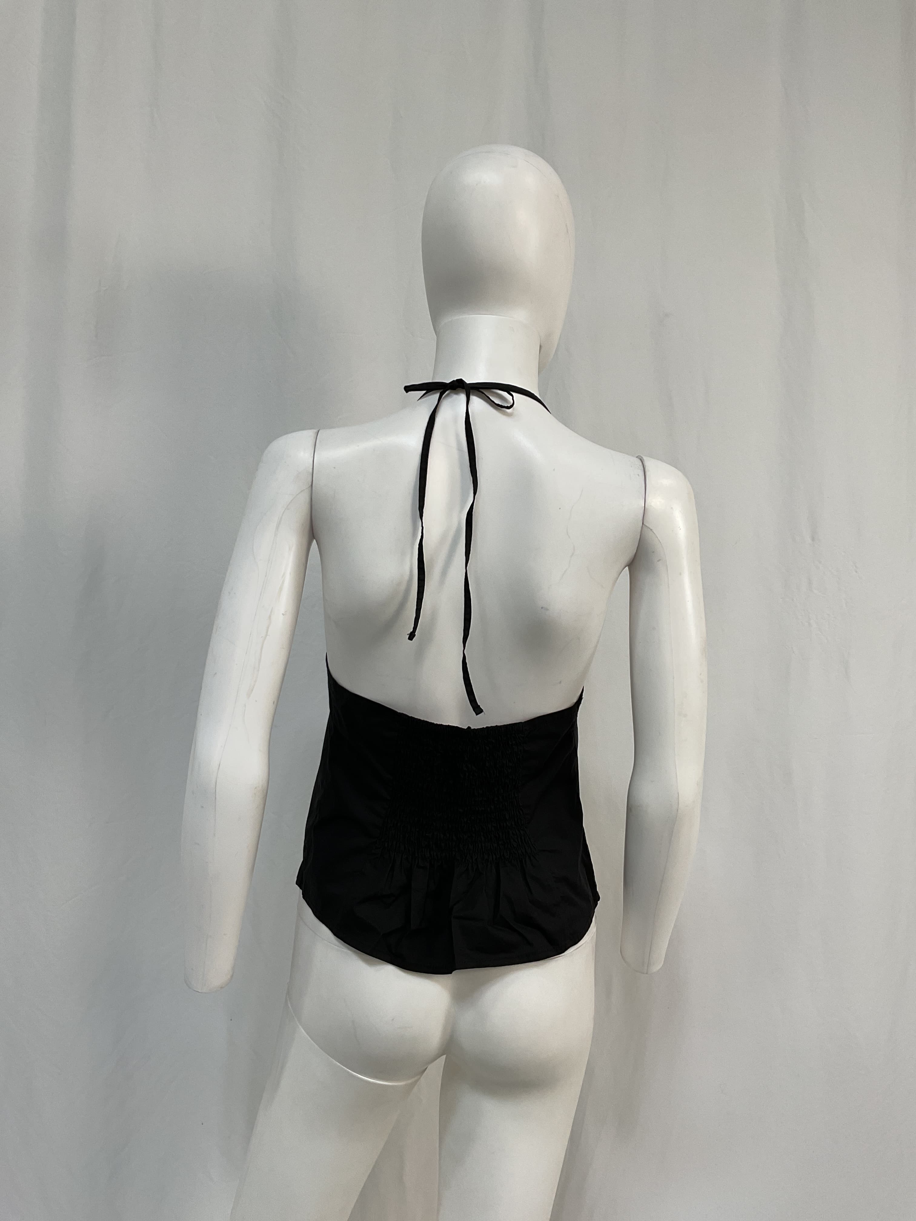 Tie-Detailed Smocked Organic Cotton Halterneck Top - Image 2