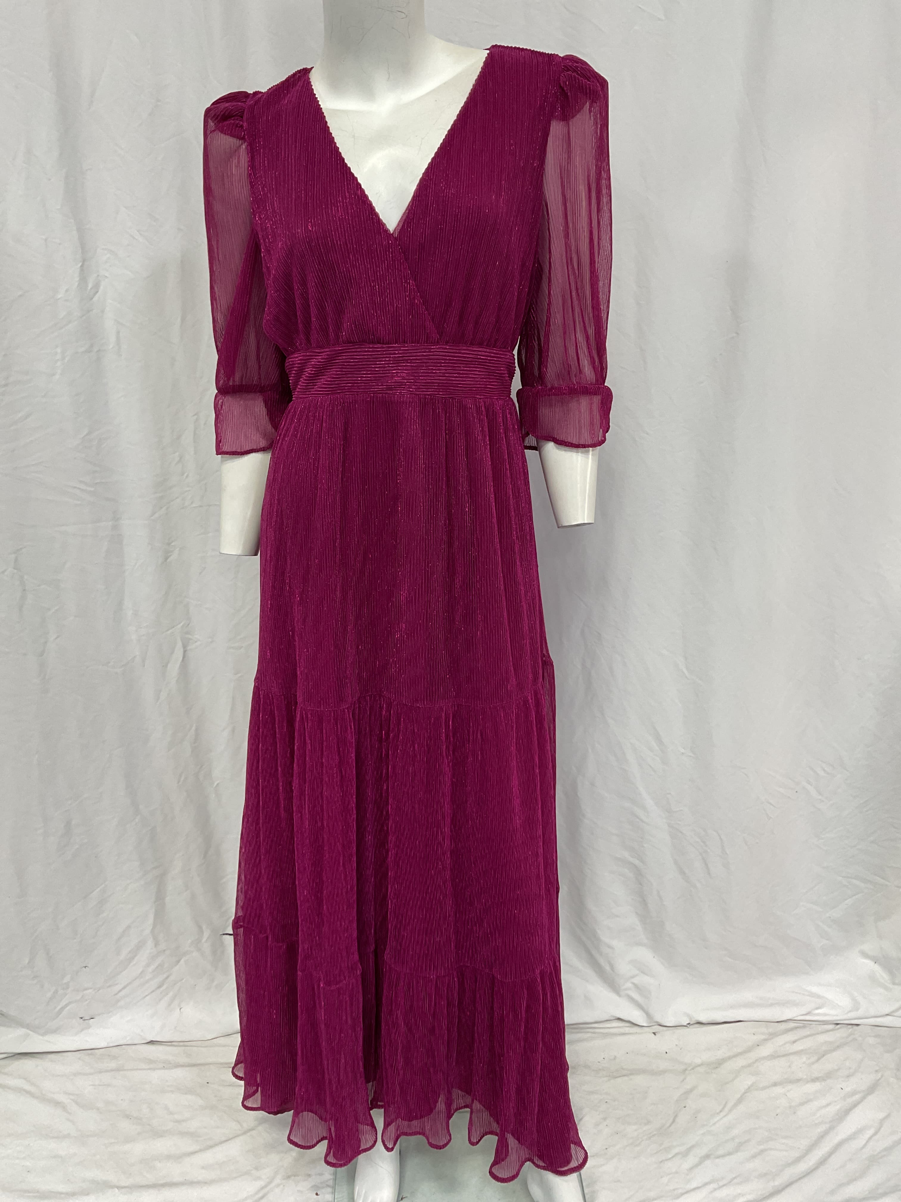 Jainey Maxi Dress In Deep Fuchsia - Image 2