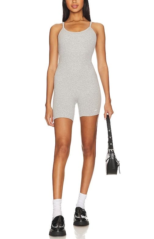 Seamless Ribbed Mellow Onesie In Athletic Heather Grey - Image 1